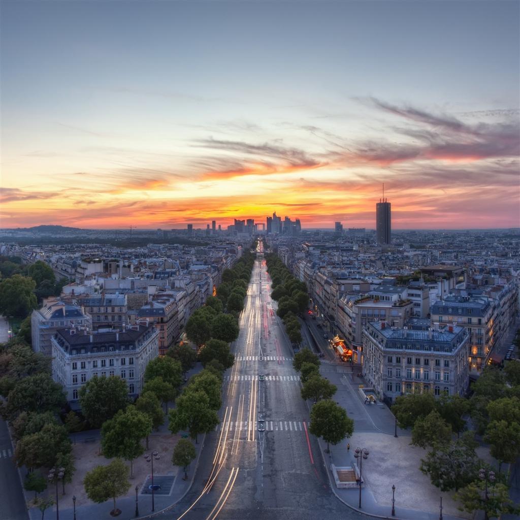 Sunset Paris France iPad Air Wallpaper Download. iPhone Wallpaper