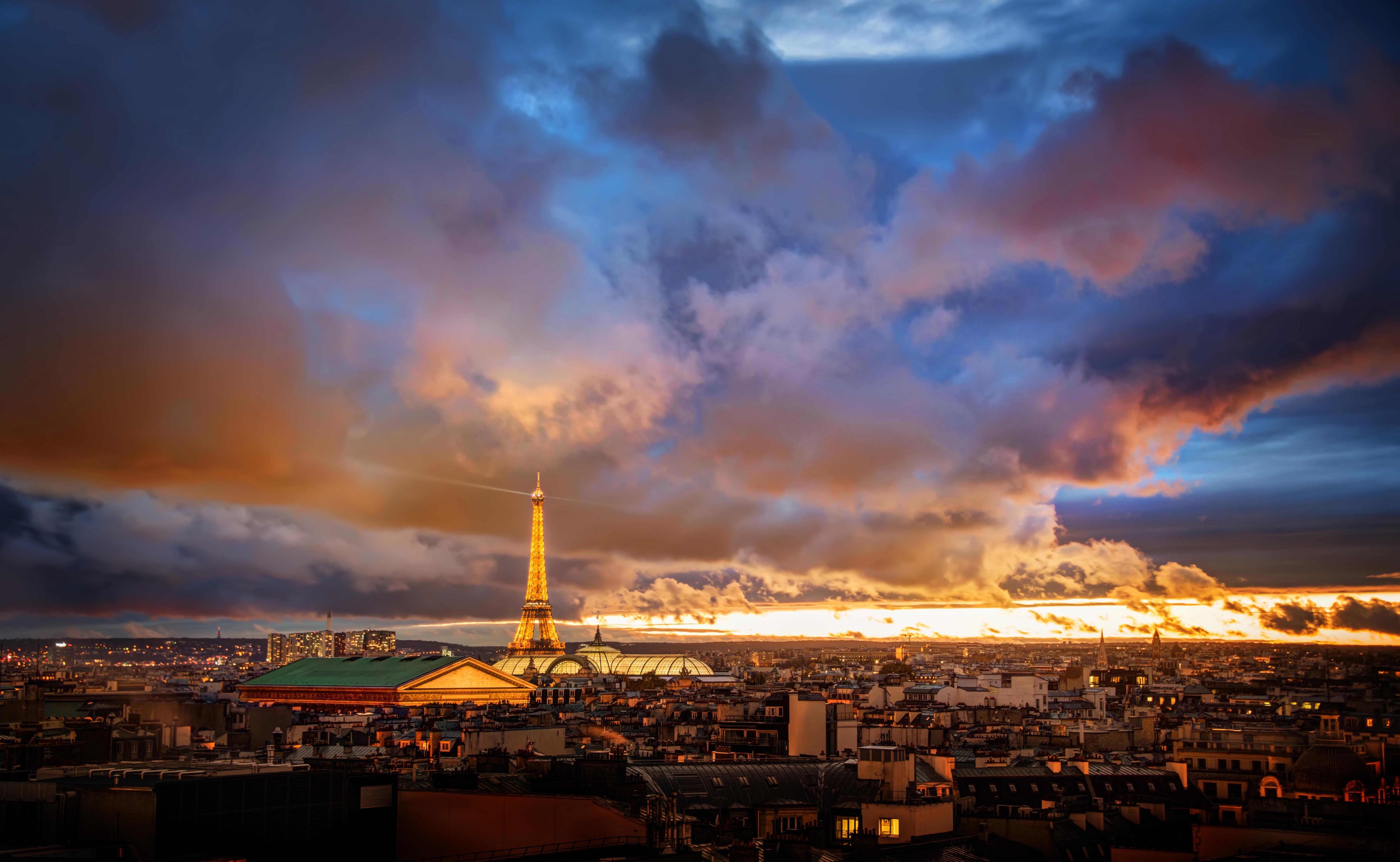 Sunset Over Paris, HD World, 4k Wallpaper, Image, Background