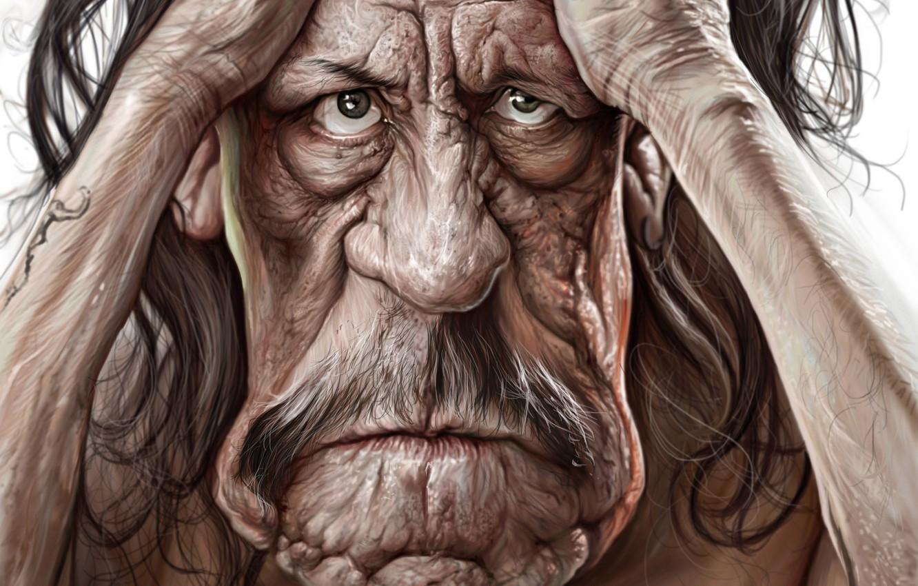 Wallpaper eyes, Danny Trejo, face, wrinkles image for desktop