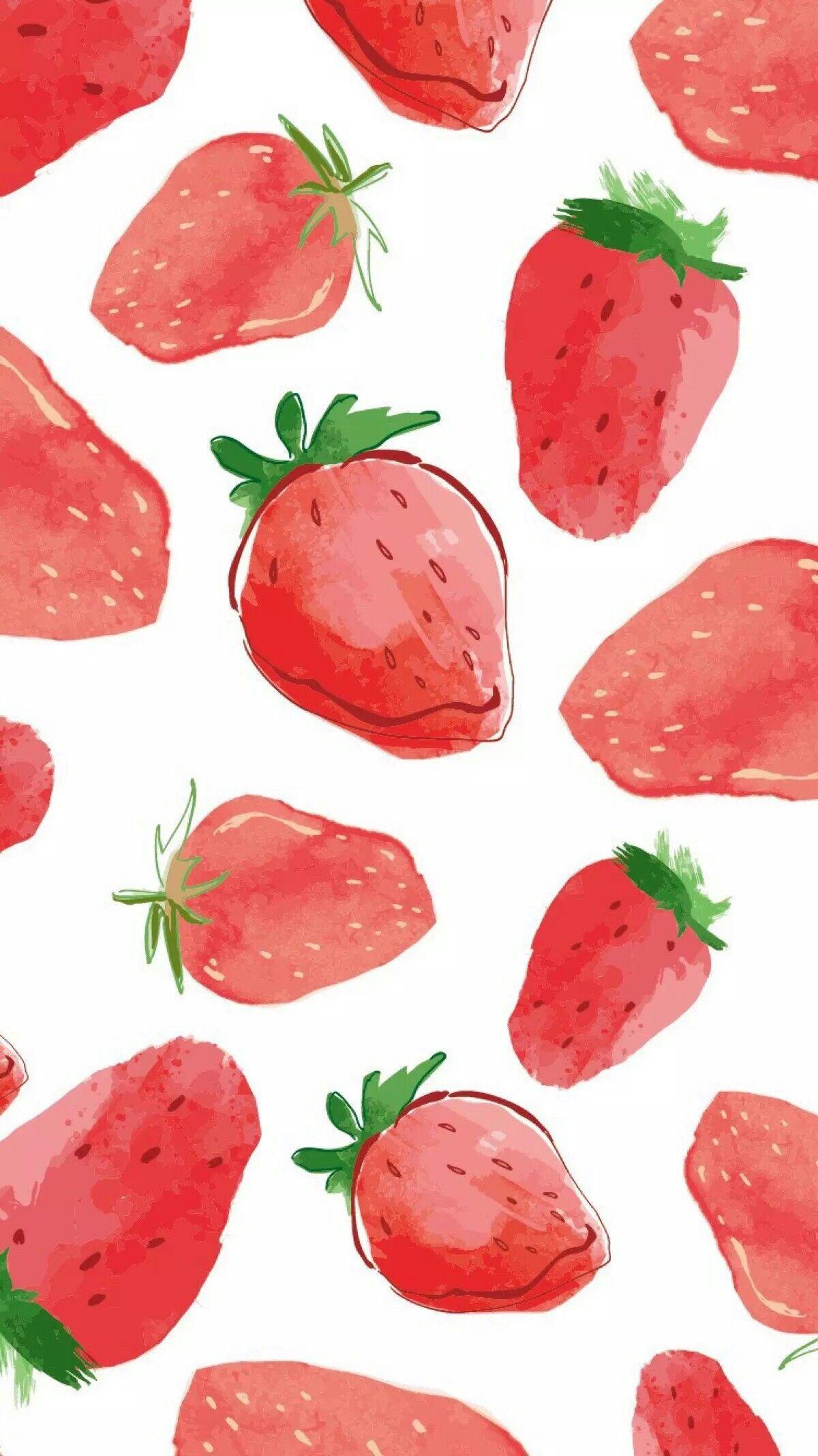 Iphone Strawberry Kawaii Backgrounds Tumblr strawberry watercolor HD phone  wallpaper  Pxfuel
