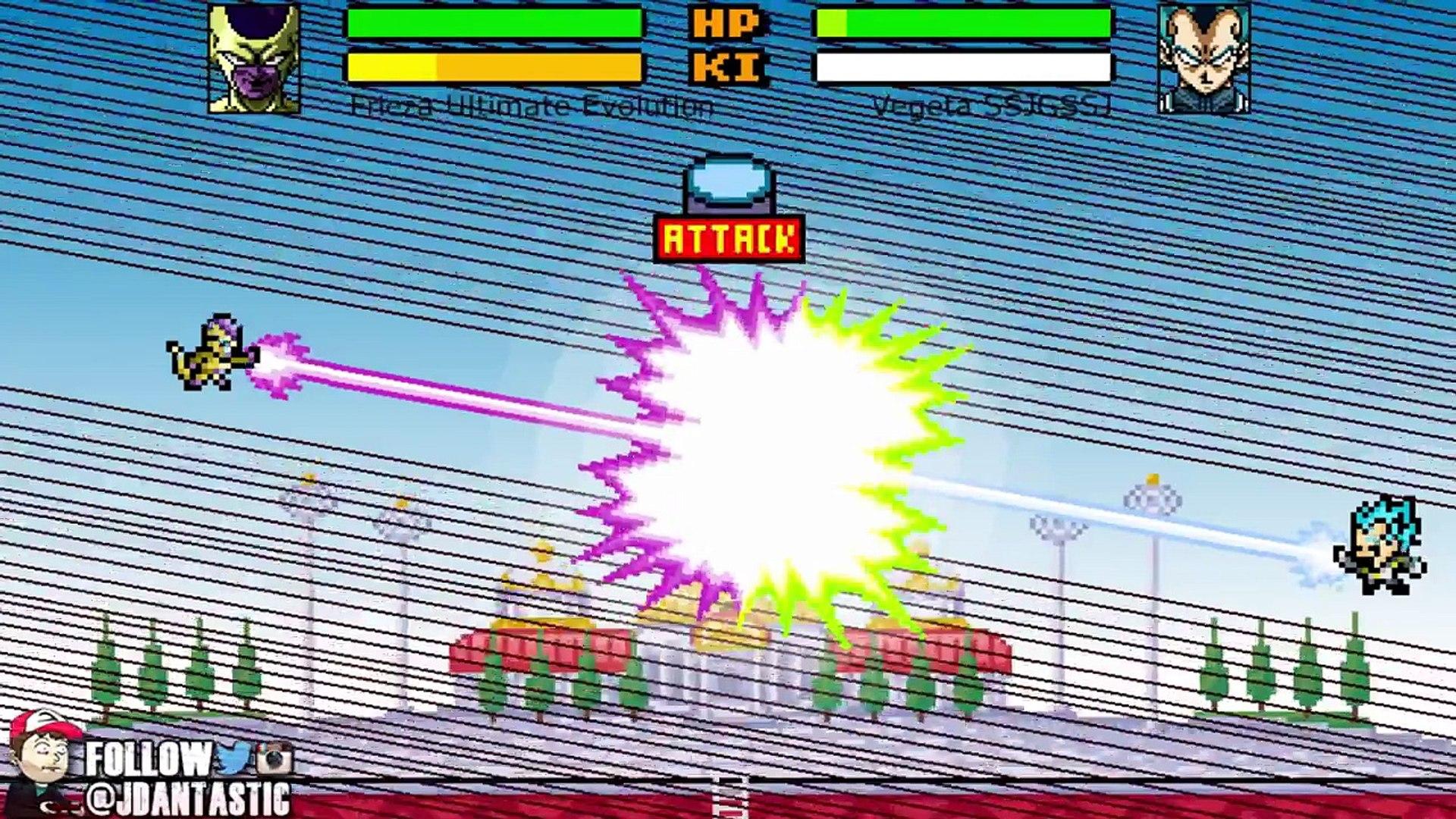 Dragon Ball Z Devolution: Super Saiyan God Super Saiyan Vegeta vs. Golden Frieza!