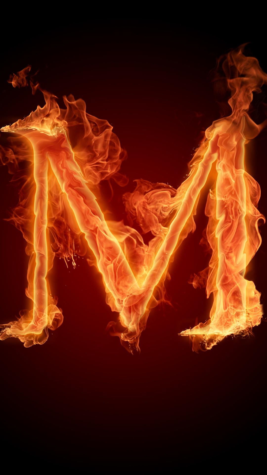 fire, alphabet, letter, m, flame desktop wallpaper