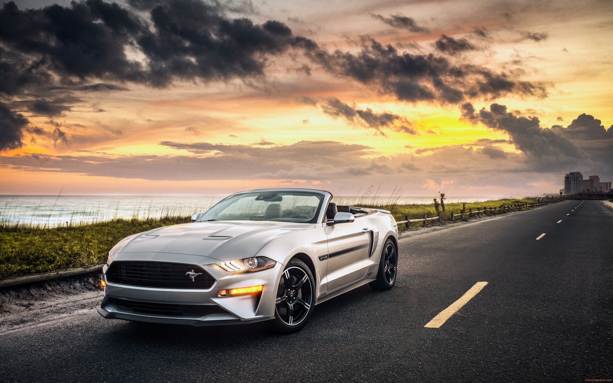Ford Mustang GT Convertible 2019 4k wallpaper