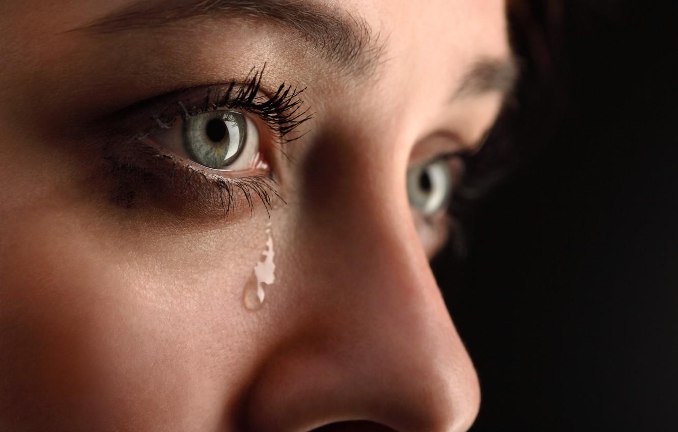 Photo Wallpaper Woman, Eyes, Tears, Crying Tears