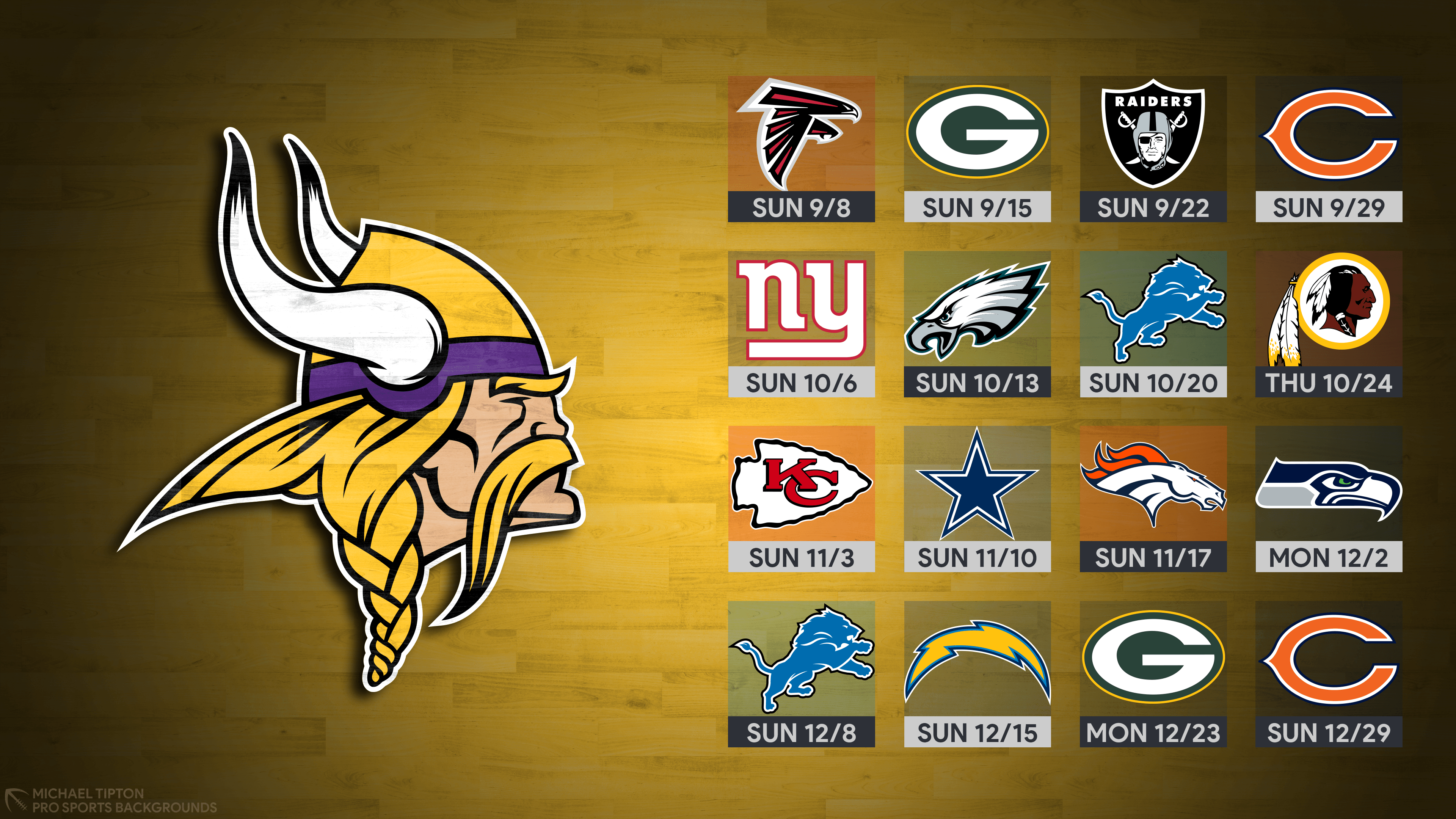 2019 Minnesota Vikings Schedule: Downloadable Wallpaper