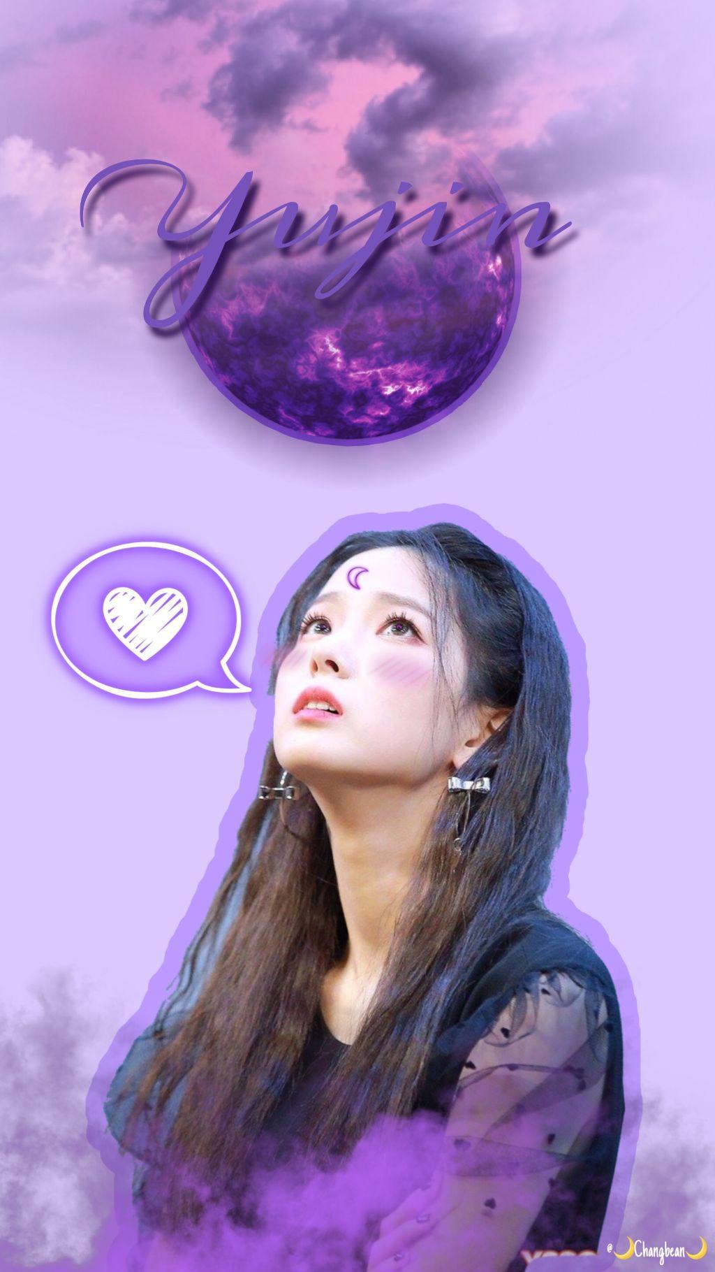 freetoedit Yujin ChoiYujin CLC purple Wallpaper Crystal