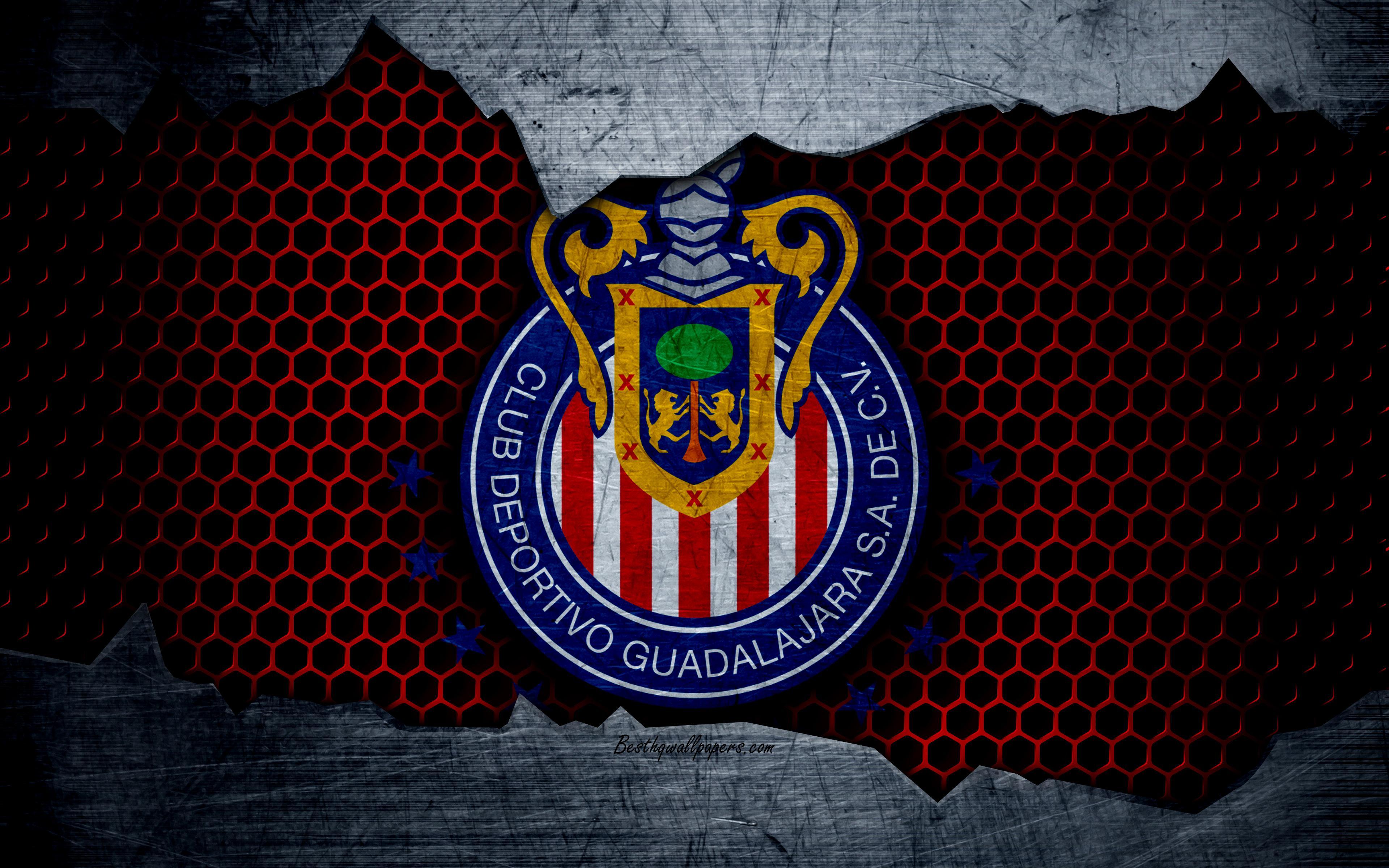 Download wallpaper Guadalajara Chivas, 4k, logo, Liga MX, soccer