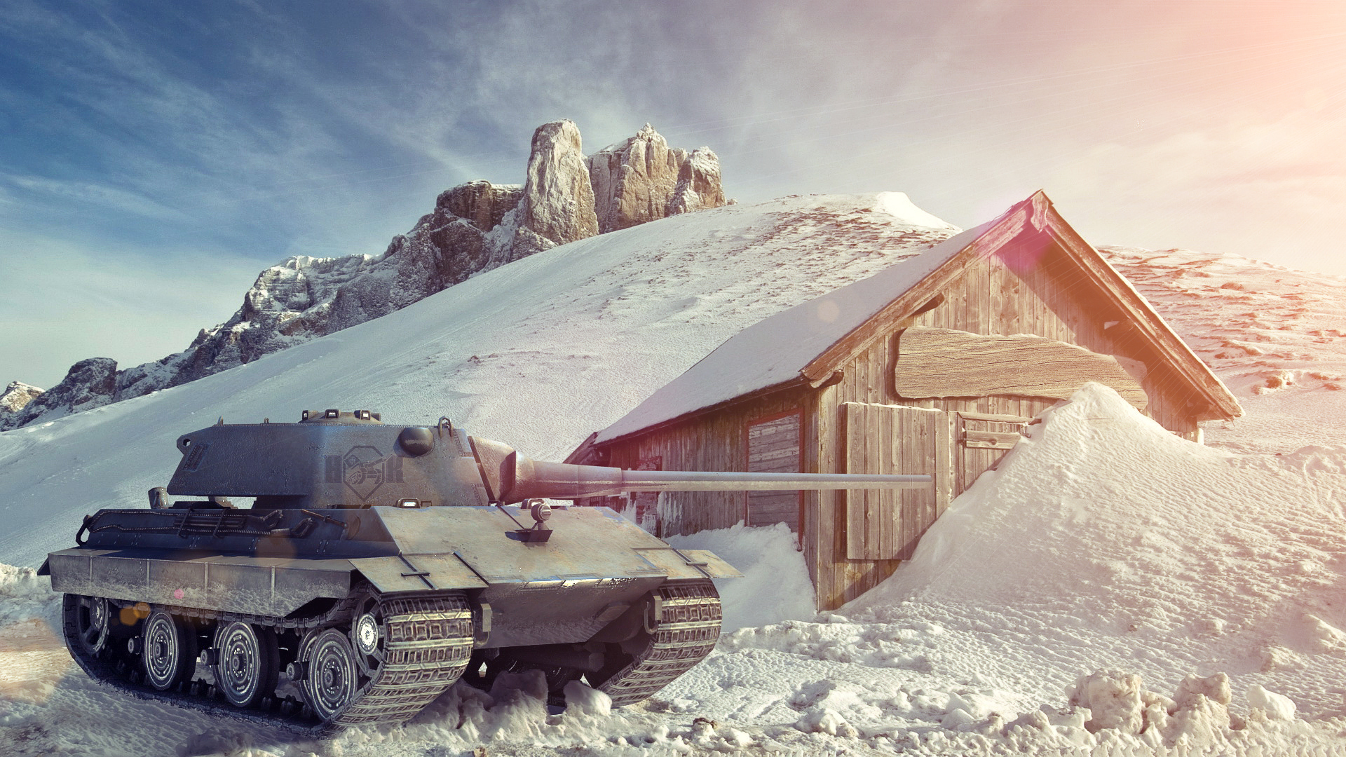Wallpaper WOT Tank E50 M Snow Games 1920x1080