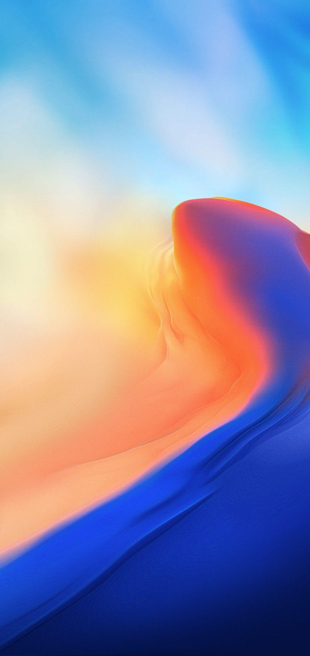 iOS iPhone X, orange, red, blue, clean, simple, abstract, apple