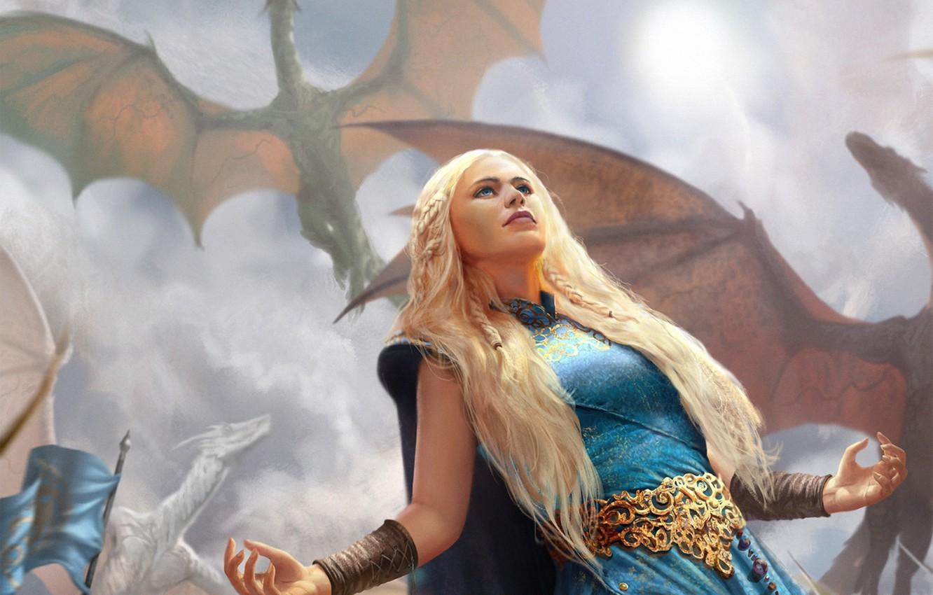 Wallpaper girl, dragons, hands, A song of Ice and Fire, Daenerys
