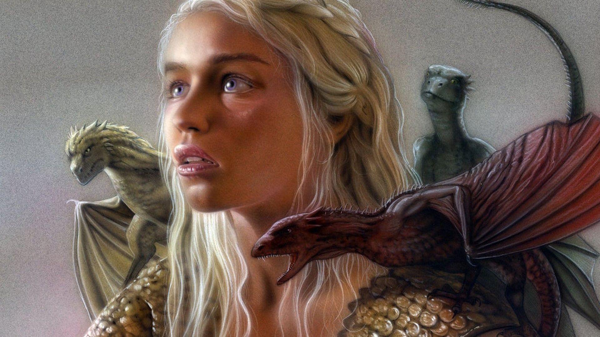 Group of Daenerys Targaryen Dragons Wallpaper 1080P