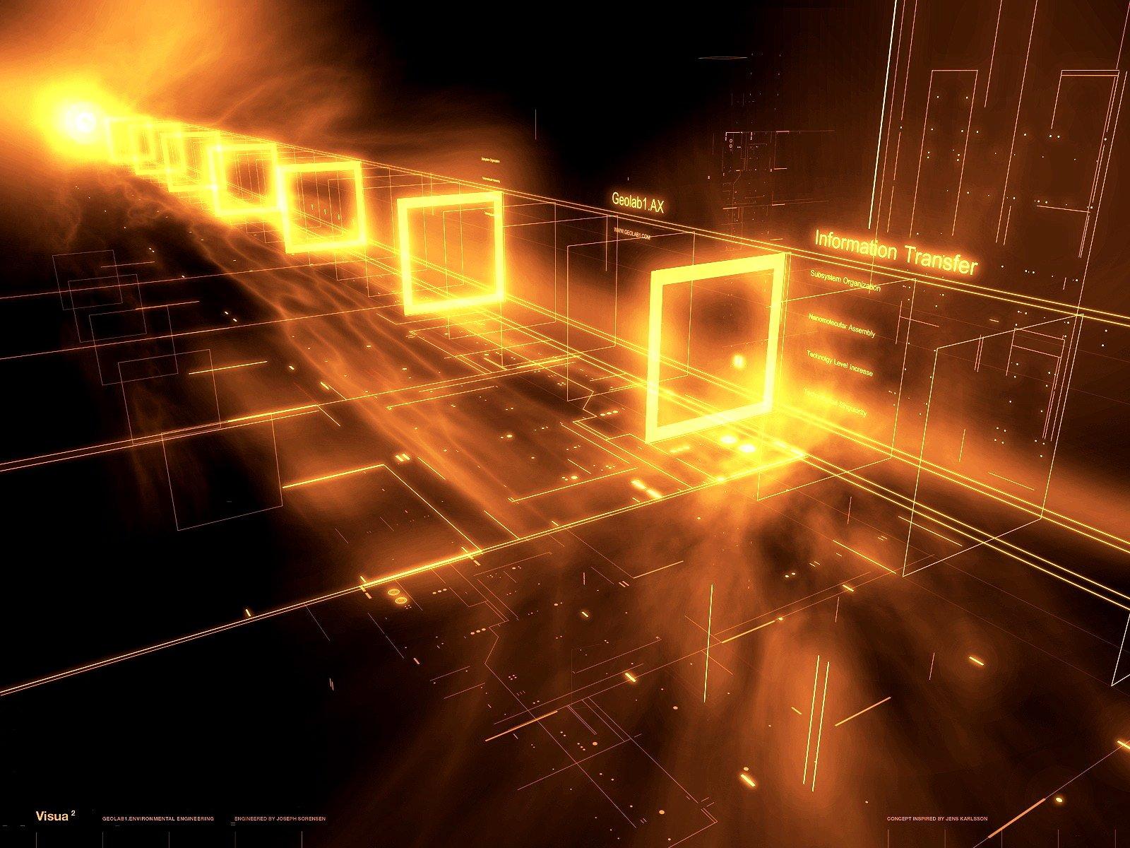 Futuristic Glow: Cool Tech Abstract HD Wallpaper