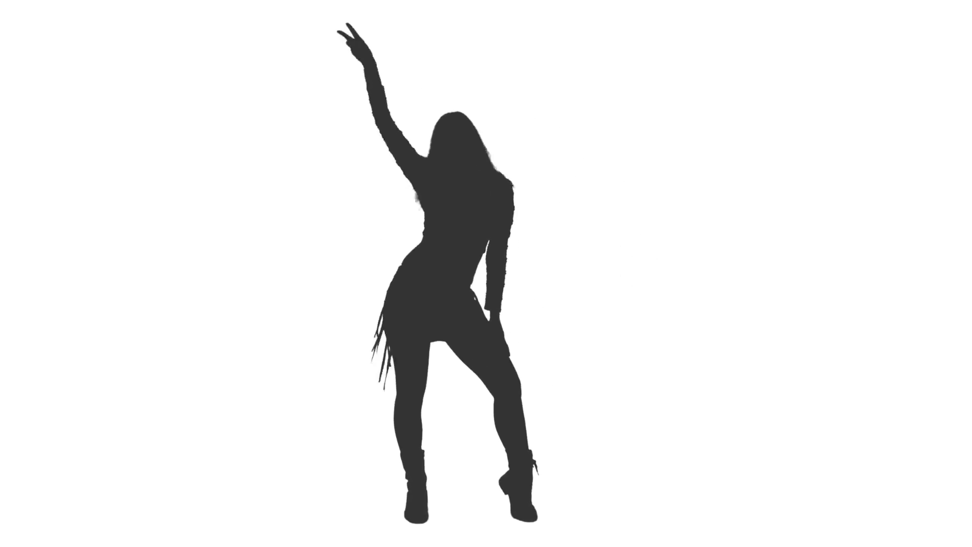 Female dancing silhouette, Full HD footage with alpha channel Stock Video Footage