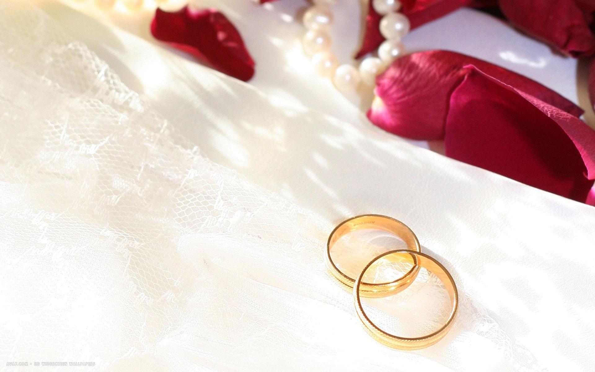 wedding rings gold simple white pearls HD widescreen wallpaper / romantic background