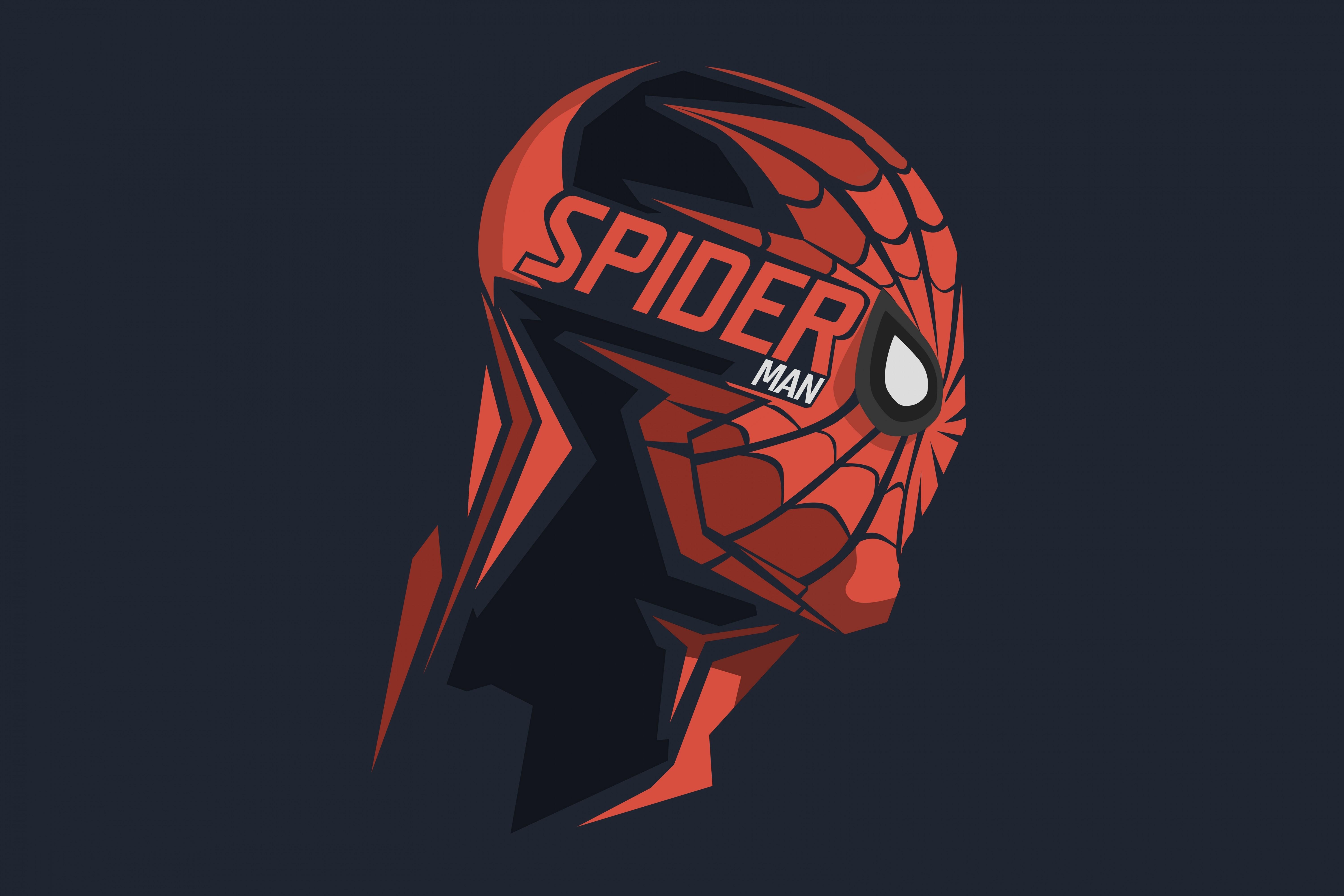 Download 6000x4000 Spider Man, Profile View, Minimal Wallpaper