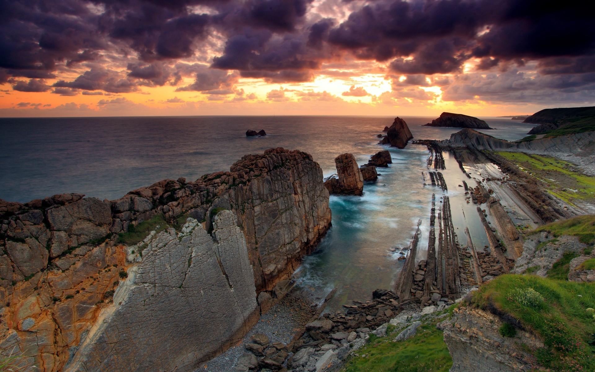 #coast, #cliff, #sunset, #nature, #sea, #rock formation