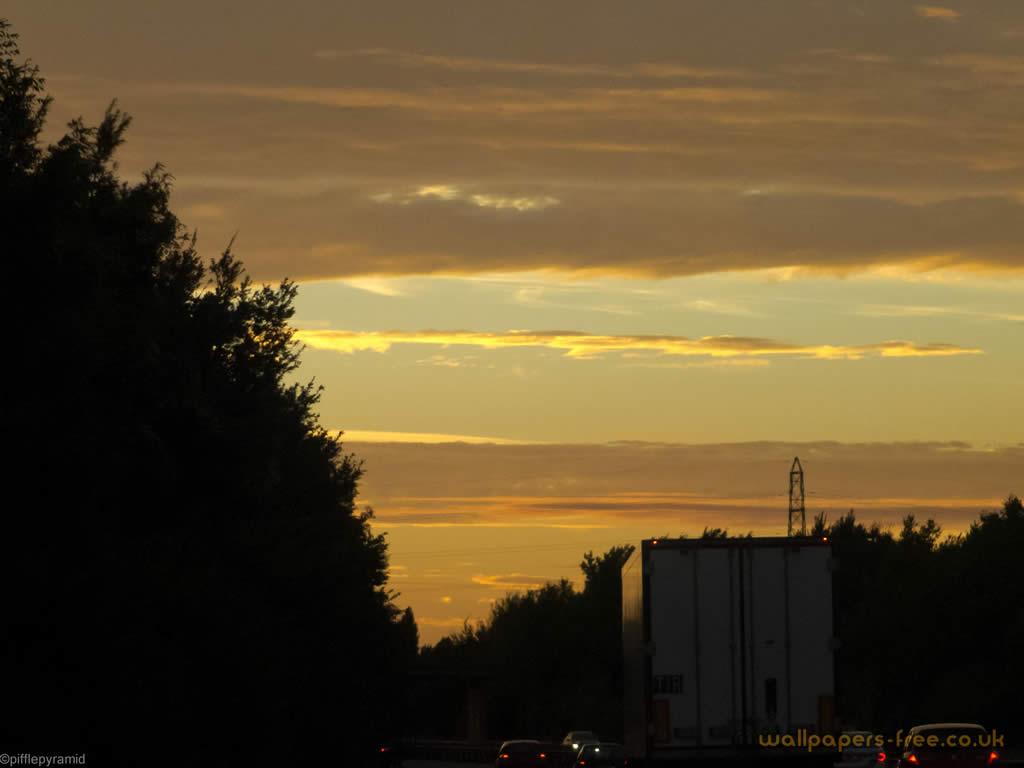 Evening Sky On The M2 Motorway And Sunsets Wallpaper