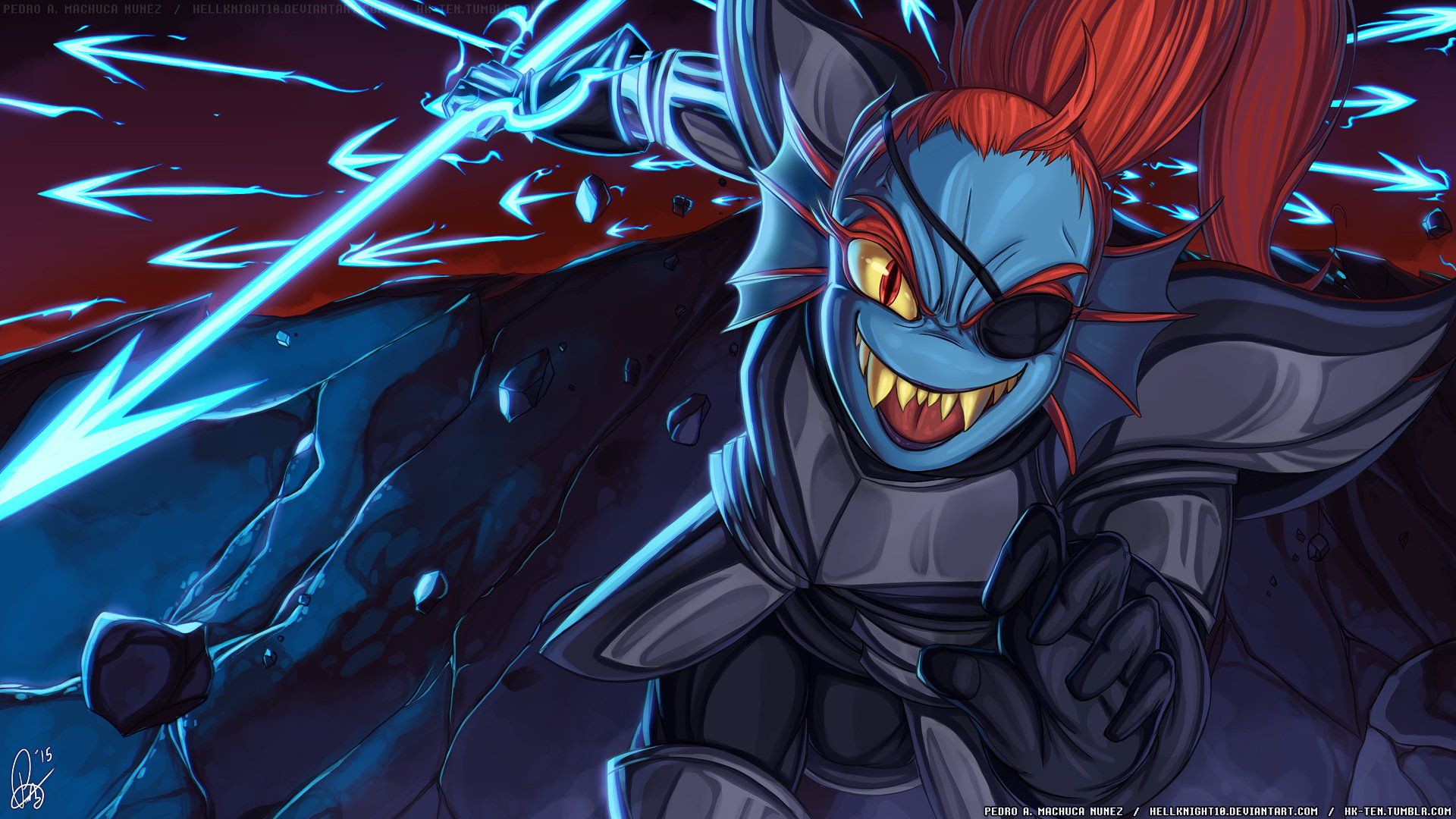 Wallpaper of Video Game, Art, Undyne, Undertale background & HD image