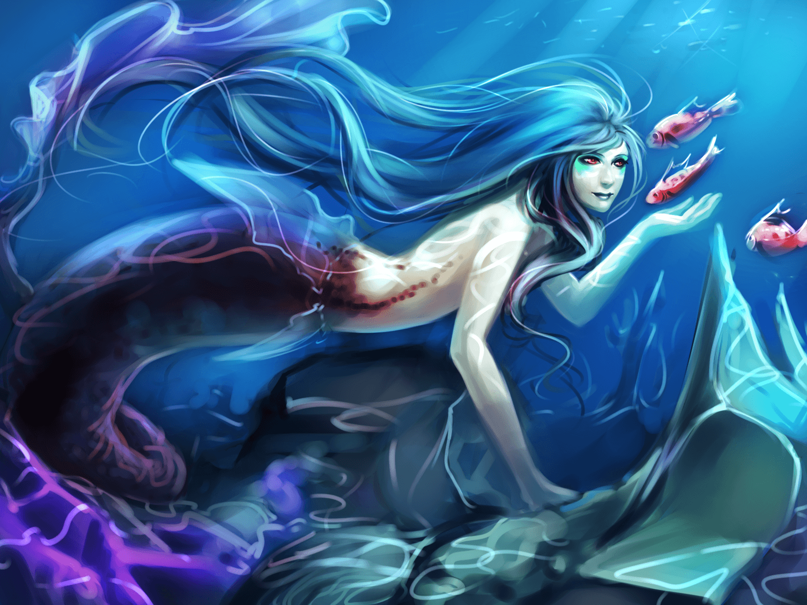 evil anime mermaid
