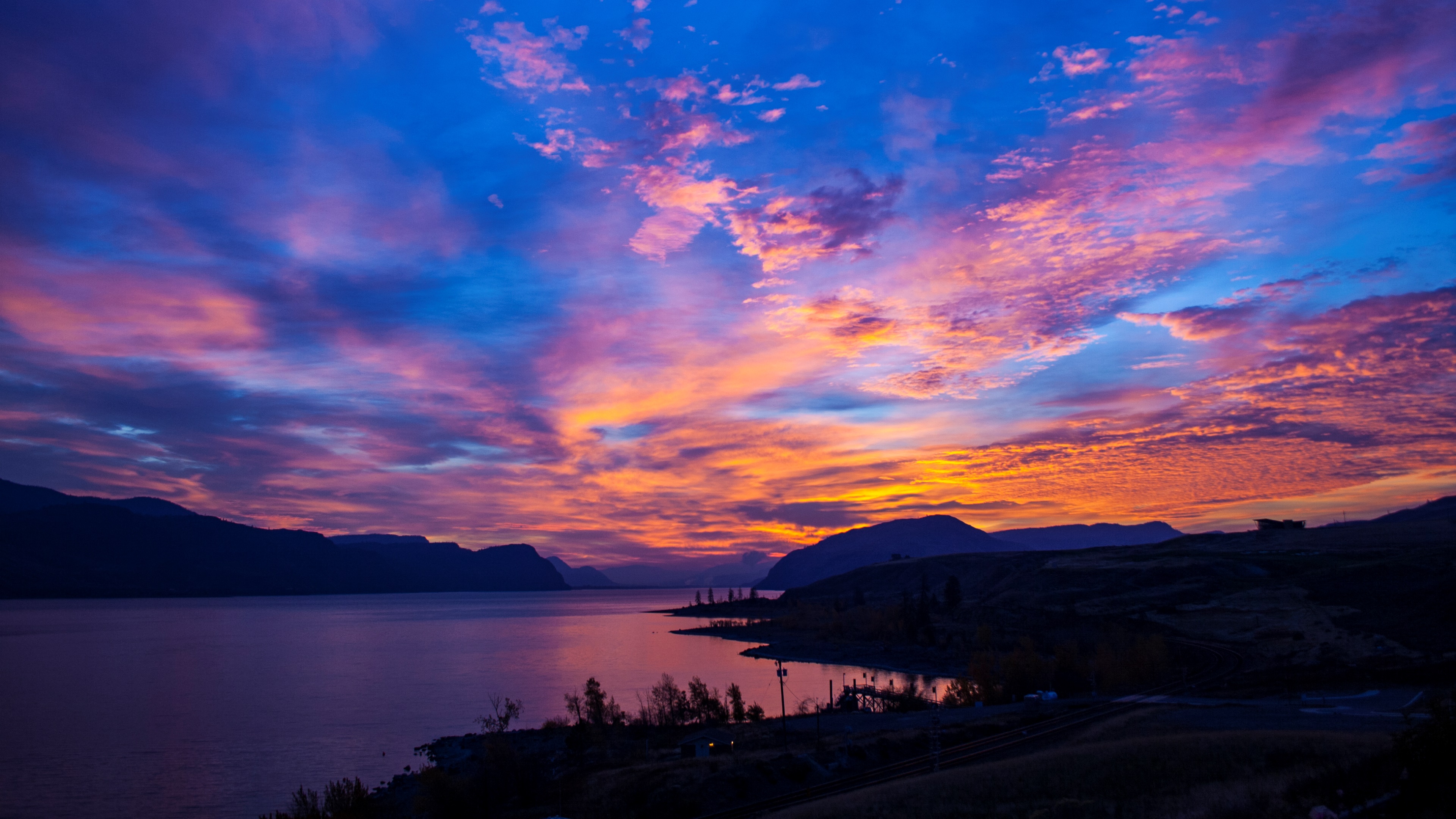 Kamloops Lake Sunrise 4K UltraHD Wallpaper Ultra HD