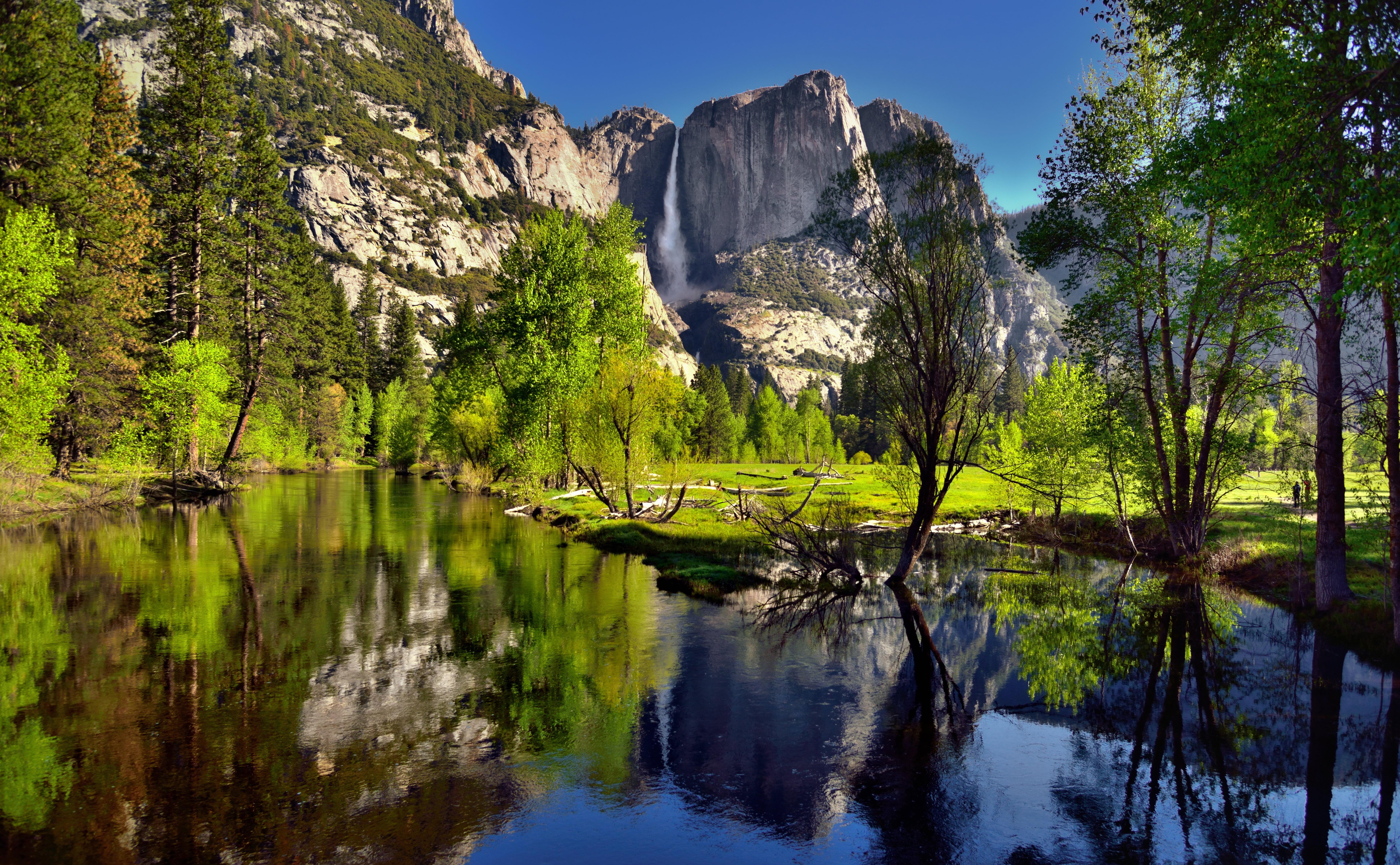 Photo of bodies of water near cliff, merced river, yosemite national