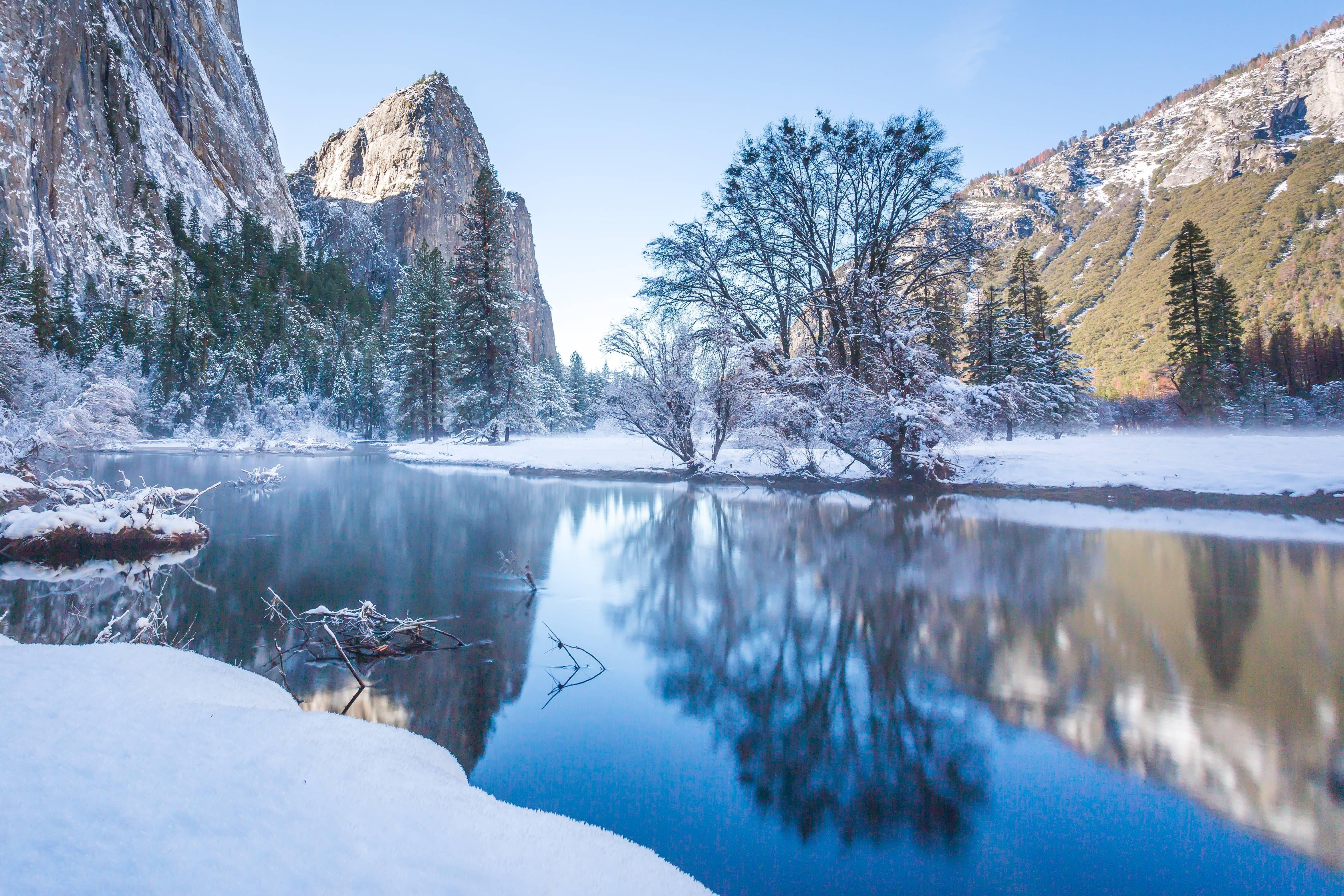 Frozen Merced River Yosemite California US wallpaper Gallery