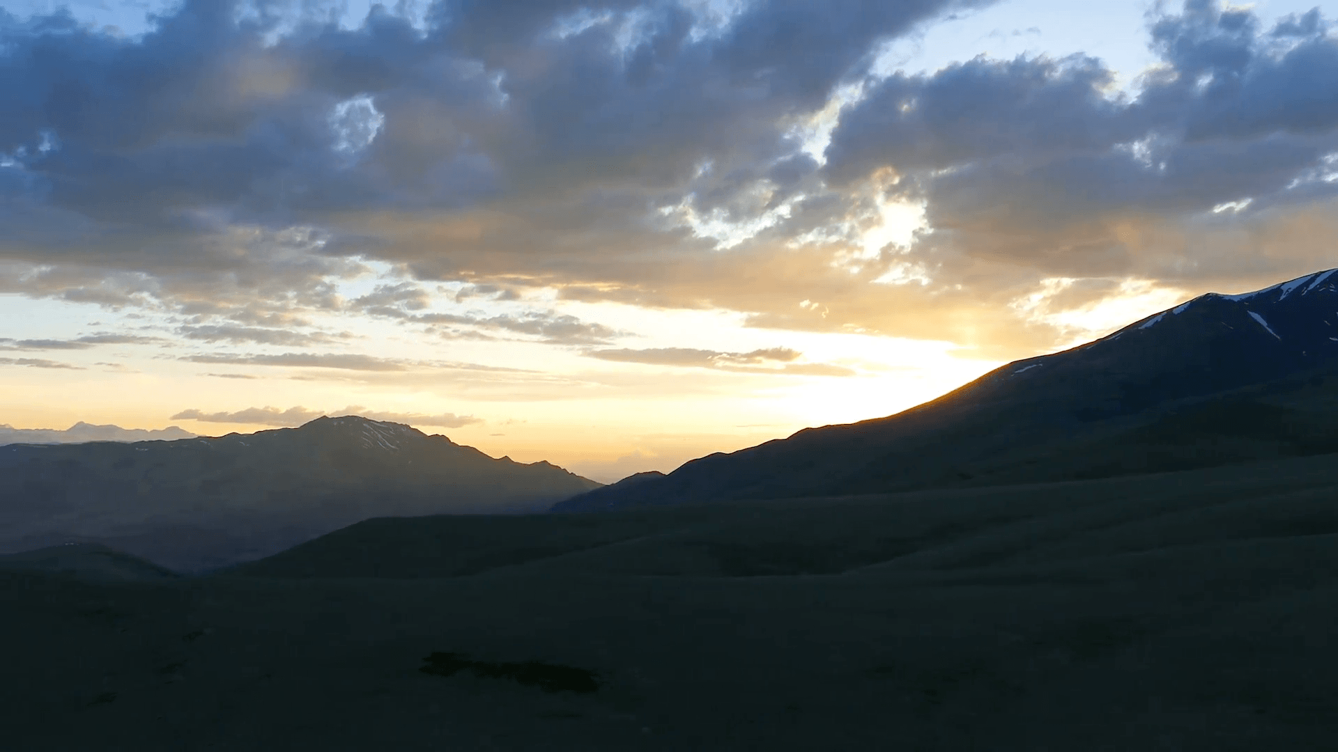 landscape in the Altai Mountains at sunset Stock Video Footage