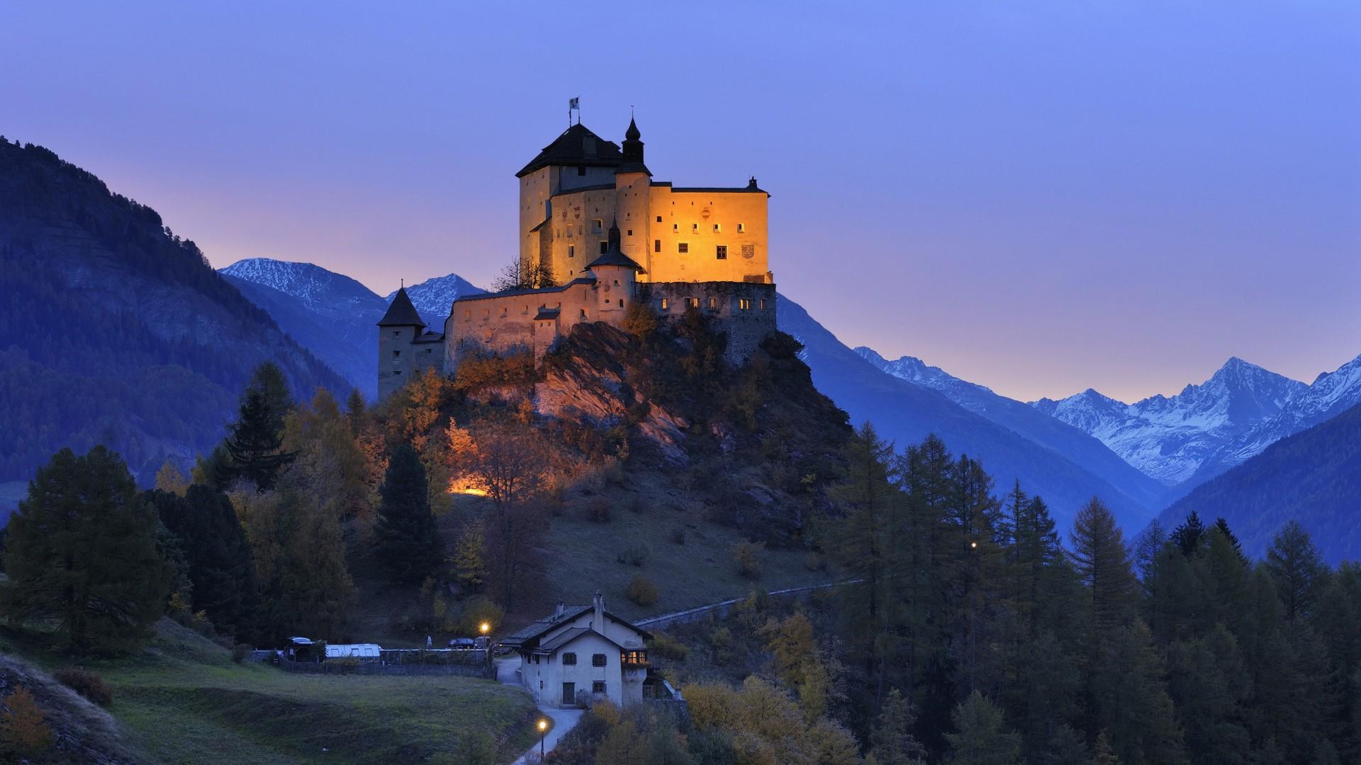 Landscape, Castle, Architecture, Nature, Trees, Switzerland