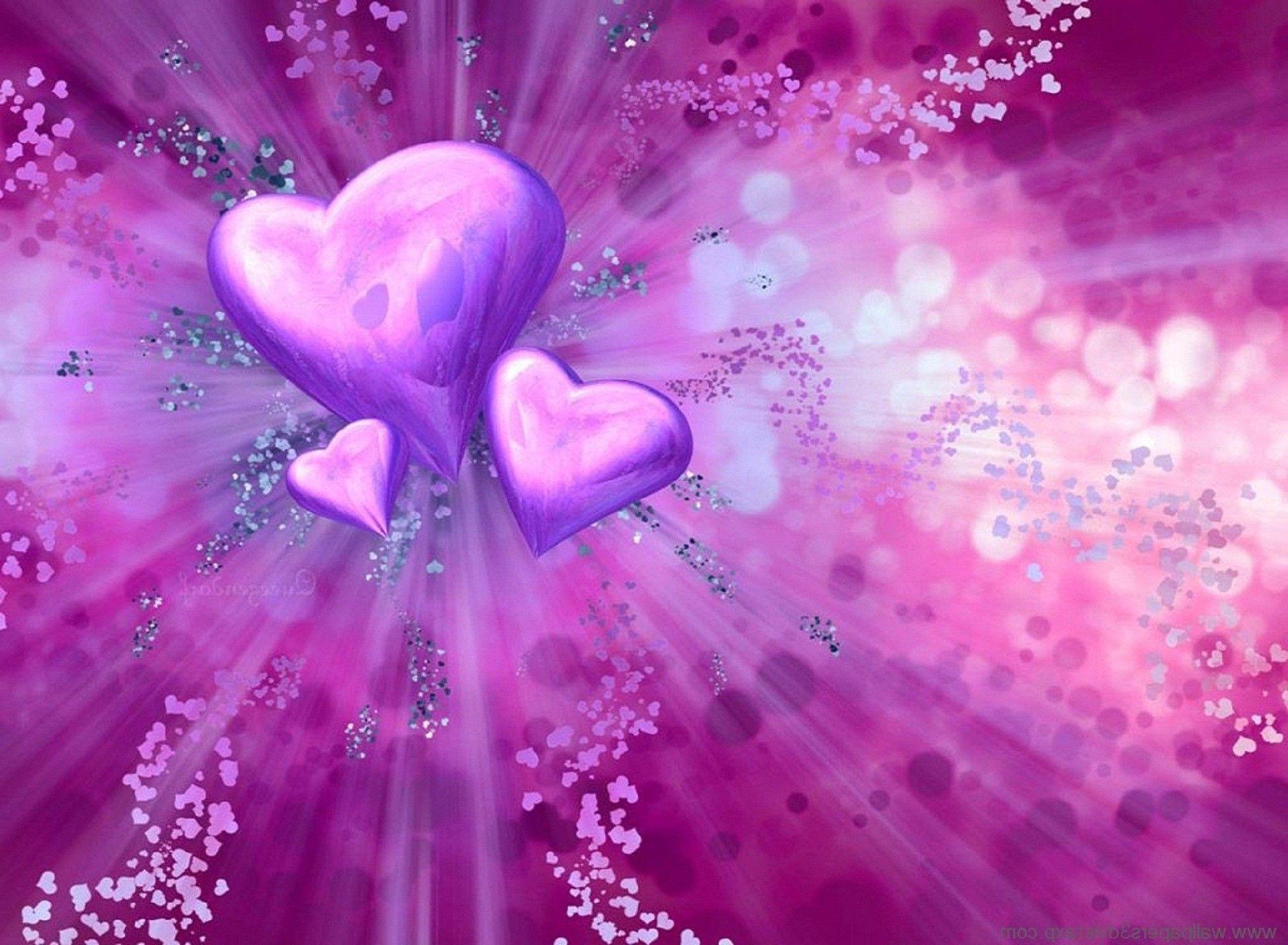 Love Pink and Purple 3D Wallpaper