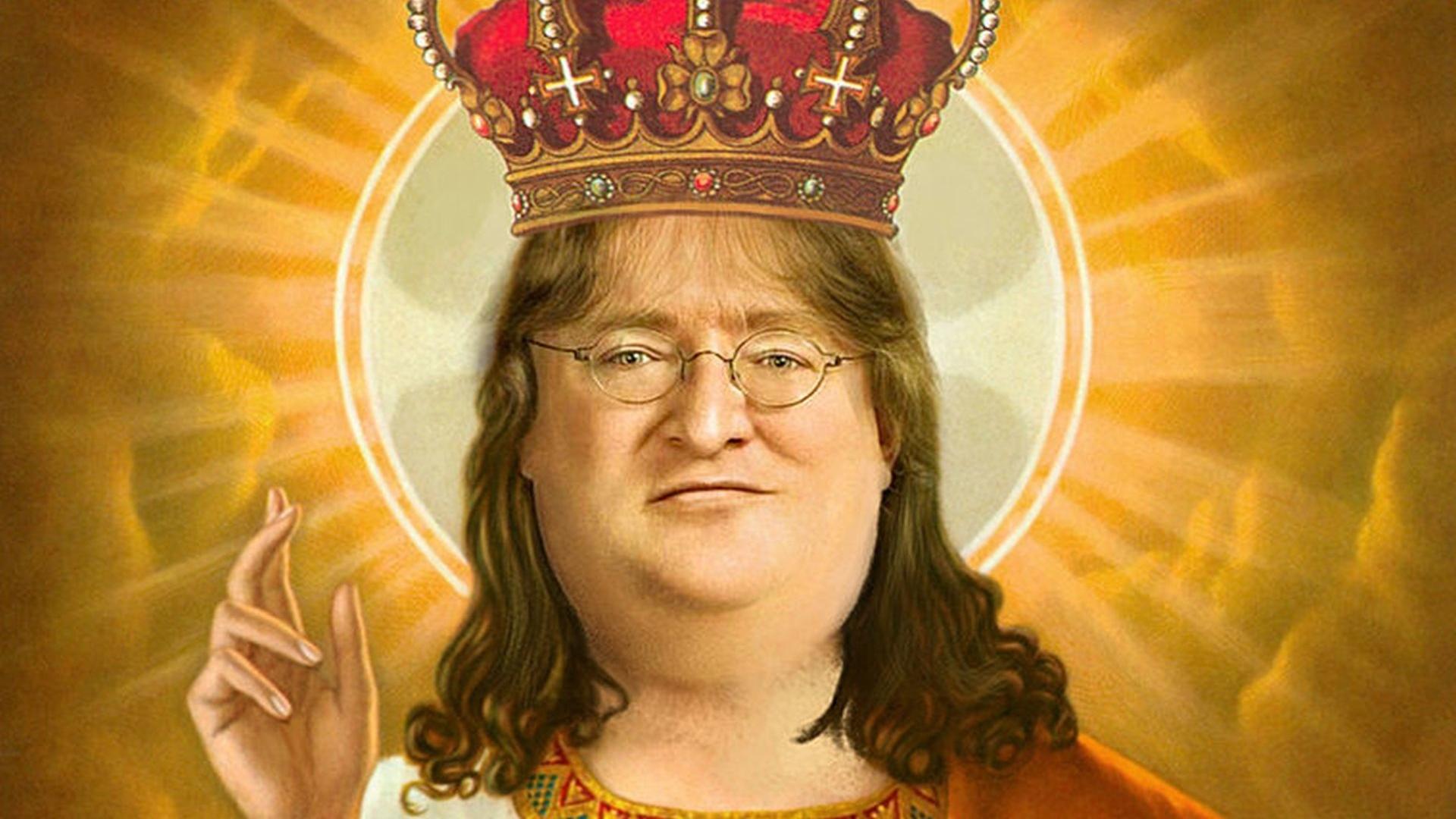 The Valve Office Has A Floor To Ceiling Picture Of The Lord Gaben