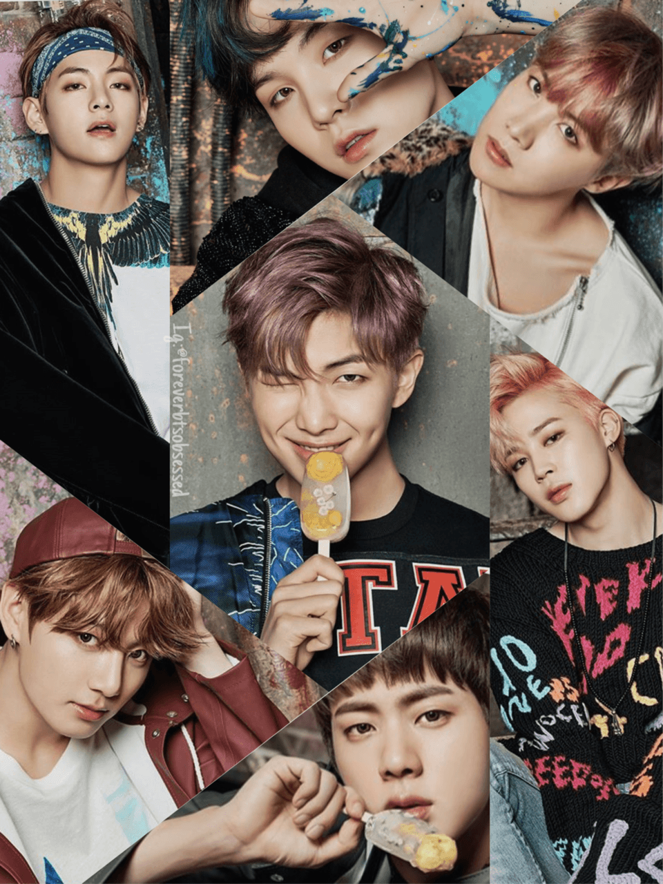PRINTNET BTS Photos Collage for BTS Fans 82 x 117 Inches Size  A4  Multi Color Pack of 7  Amazonin Home  Kitchen