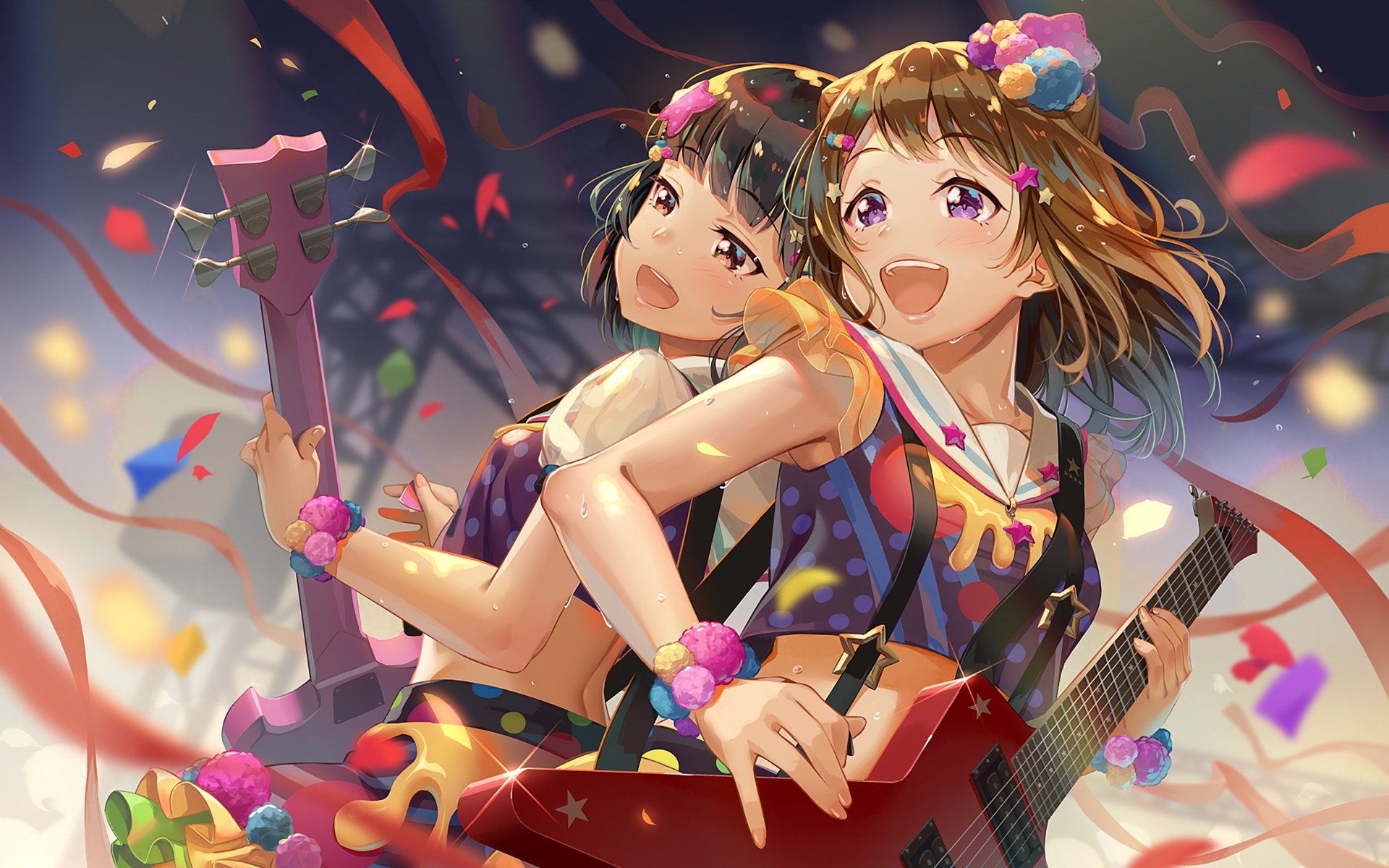 Download wallpaper Rimi Ushigome, Kasumi Toyama, concert, manga