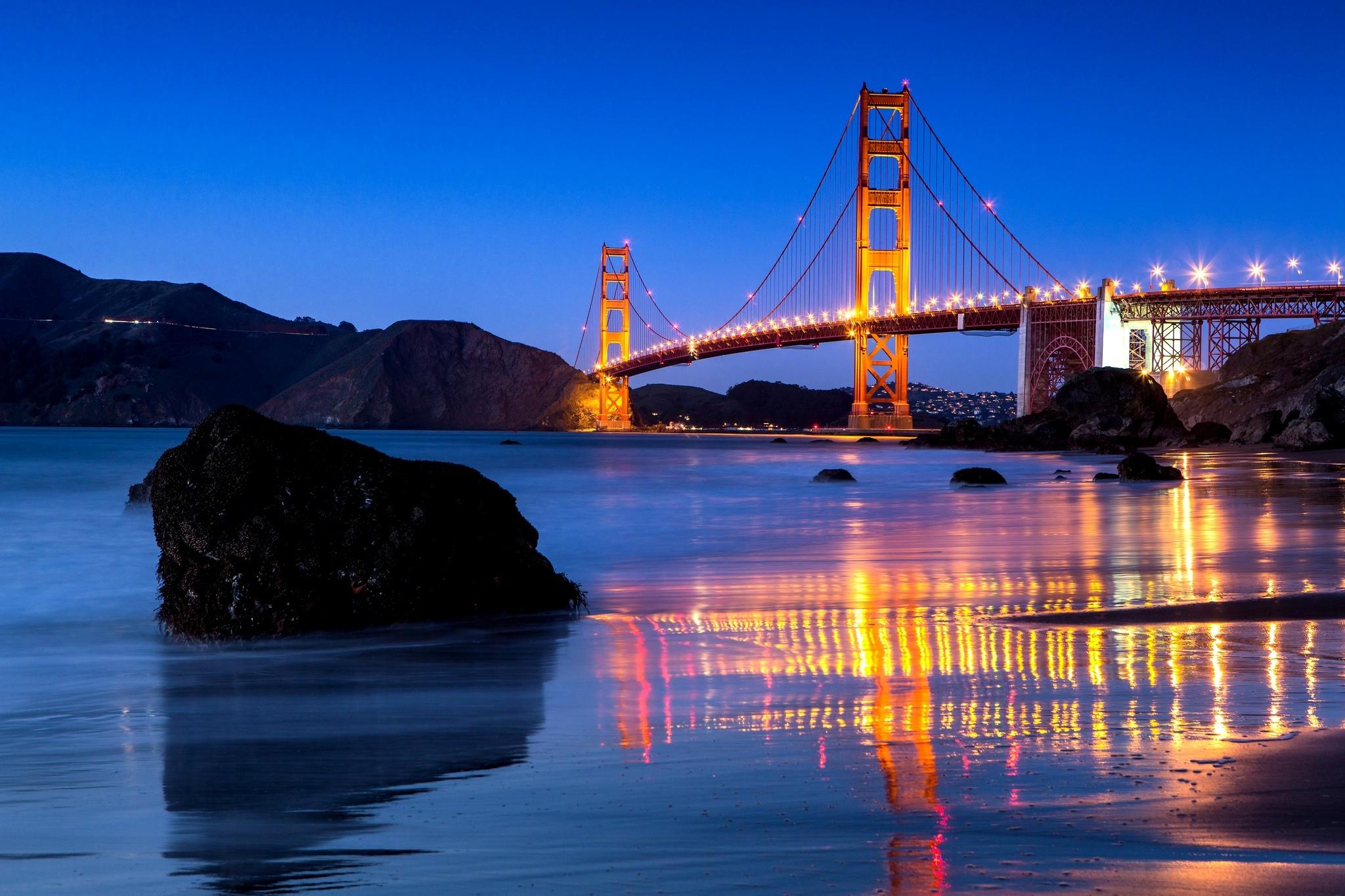 USA Bridge Golden Gate Bridge San Francisco reflection wallpaper