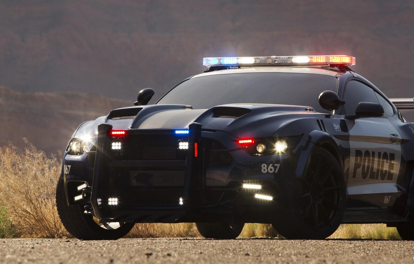 Wallpaper Ford Mustang, Transformers, Transformers 5: The Last Knight, Barricade, Custom Ford Mustang Police Car image for desktop, section фильмы