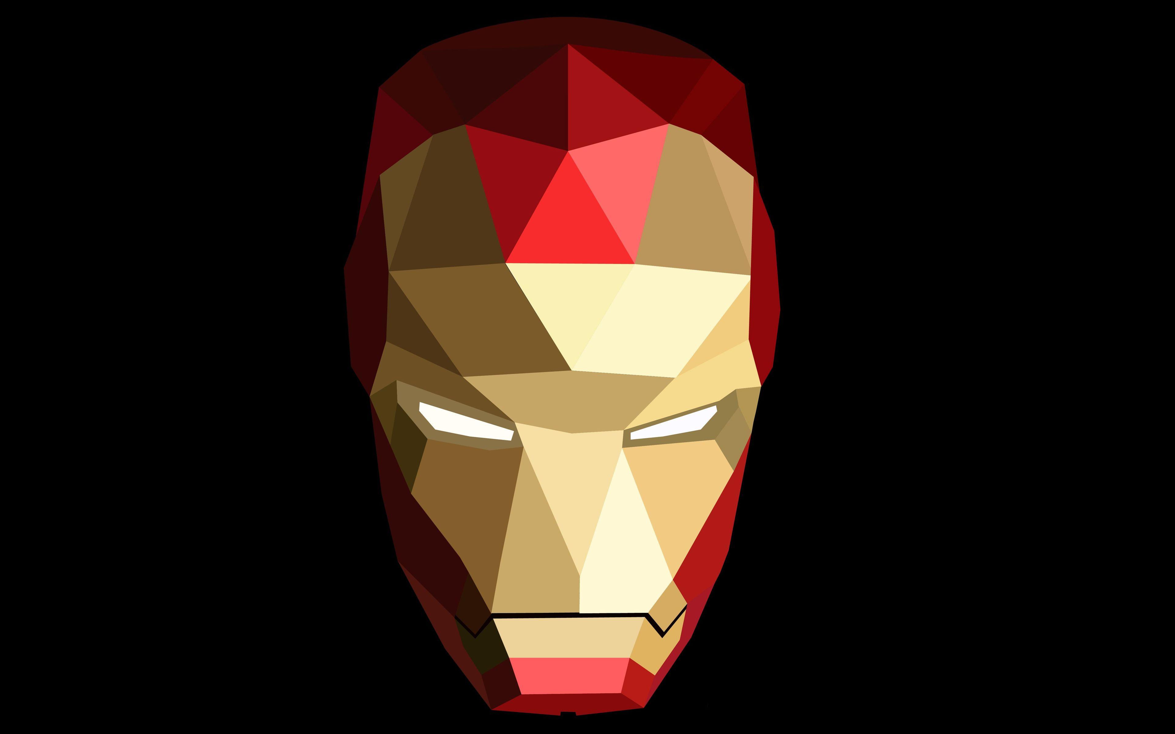Download wallpaper 4k, Iron Man, minimal, superheroes, geometric