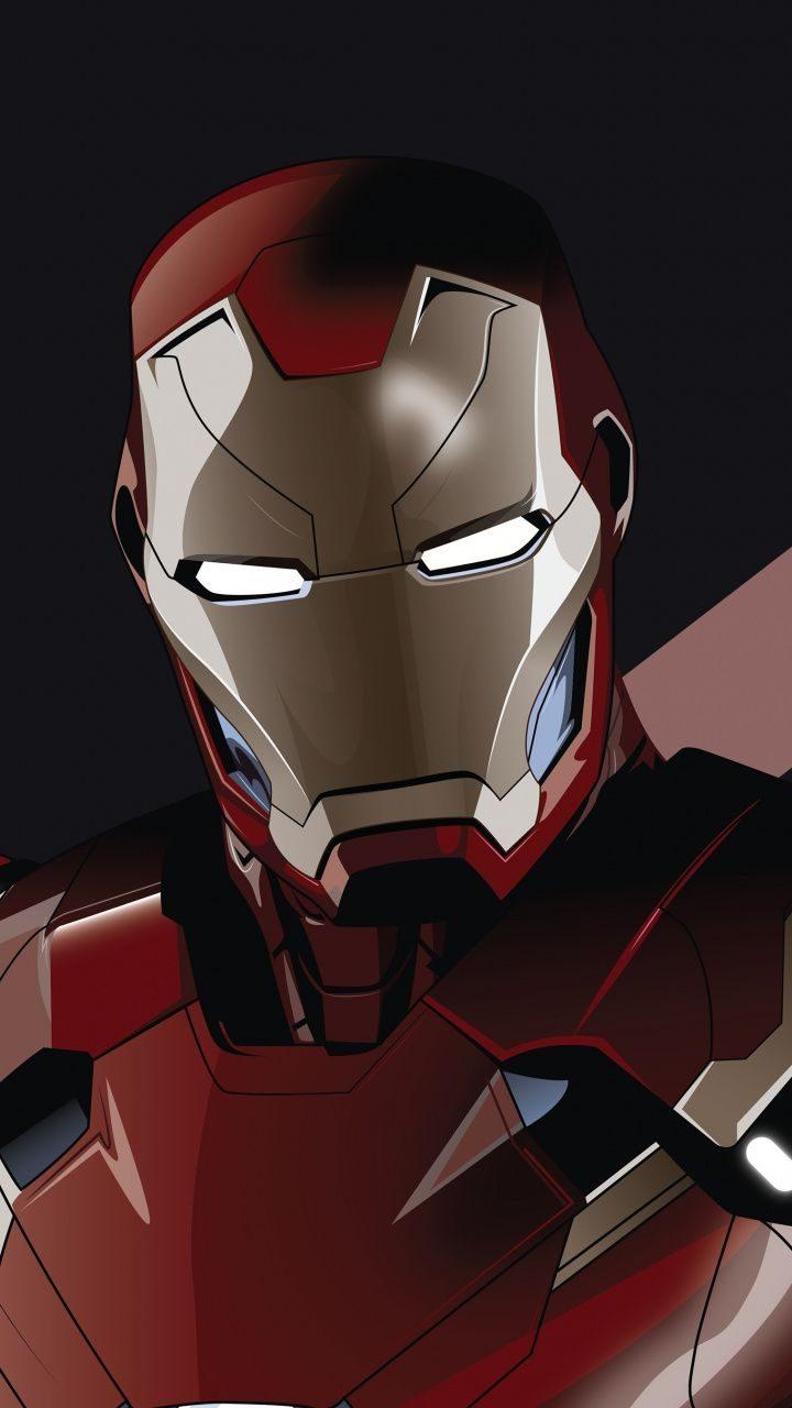 Iron man, superhero, Tony Stark, artwork, minimal, 720×1280