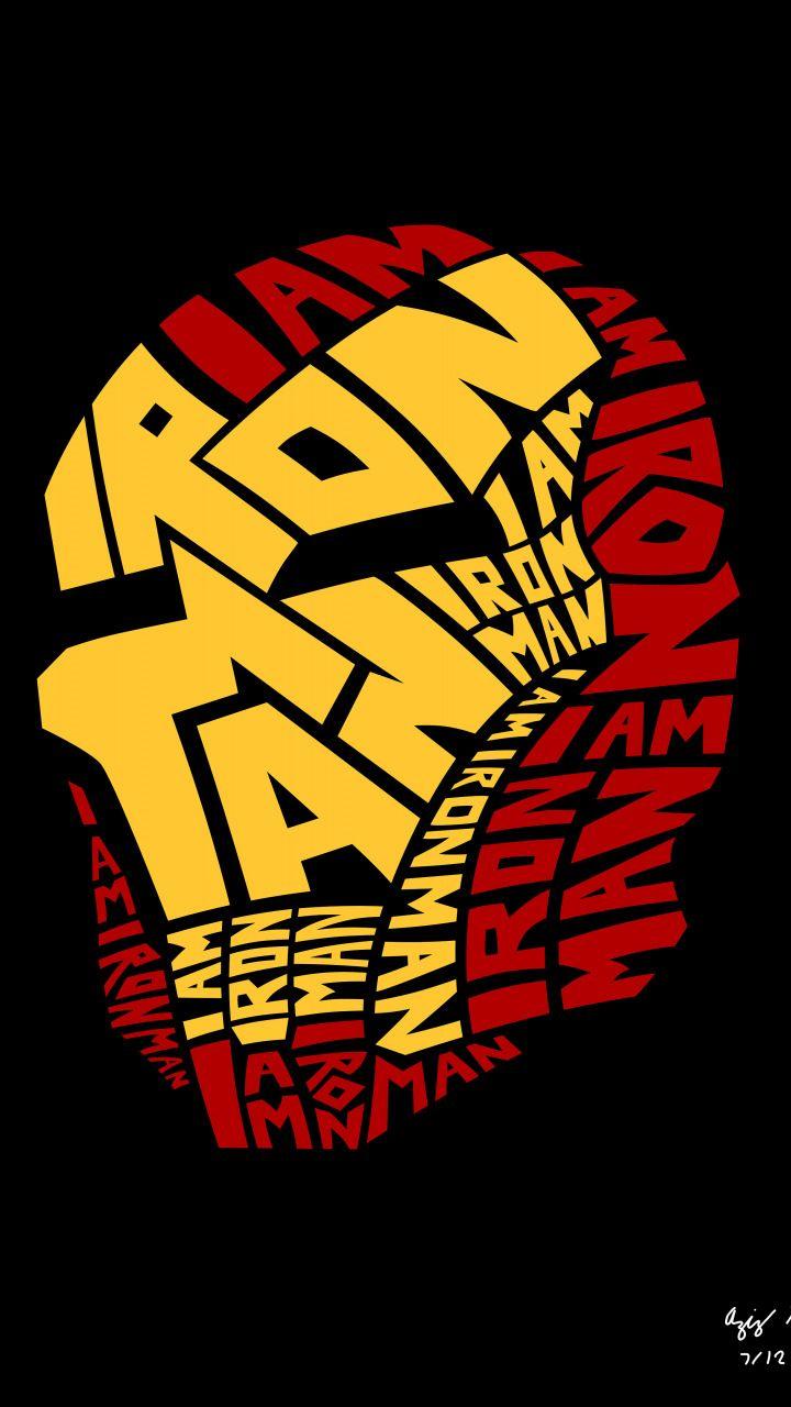 Iron Man Typography Artwork Minimal 720×1280 Wallpaper