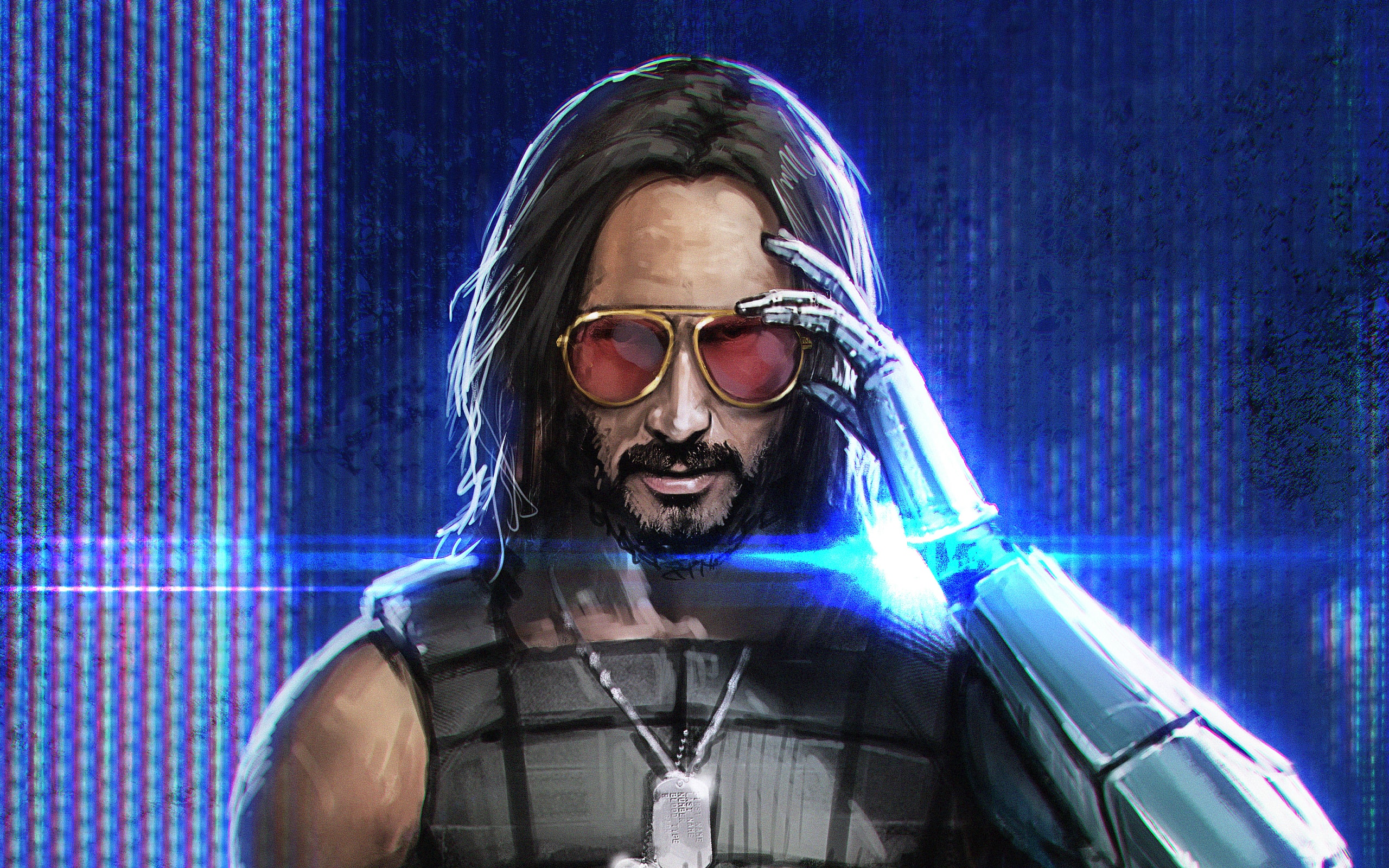 Wallpaper of Cyberpunk Keanu Reeves, Video Game, Art