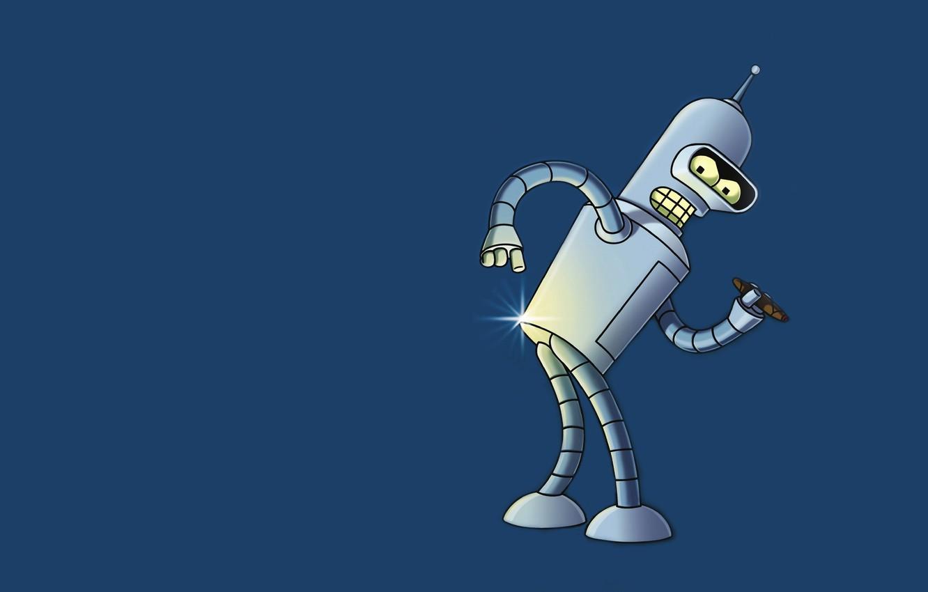 Wallpaper blue, robot, Bender, Futurama, Futurama, Bender Bending