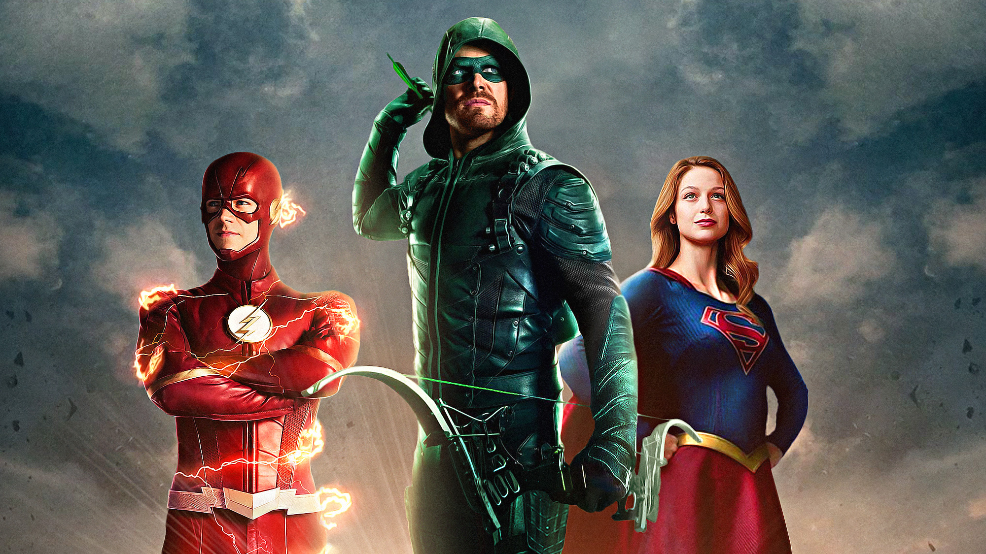 Arrow Flash Supergirl Dctv Trinity, HD Superheroes, 4k Wallpaper