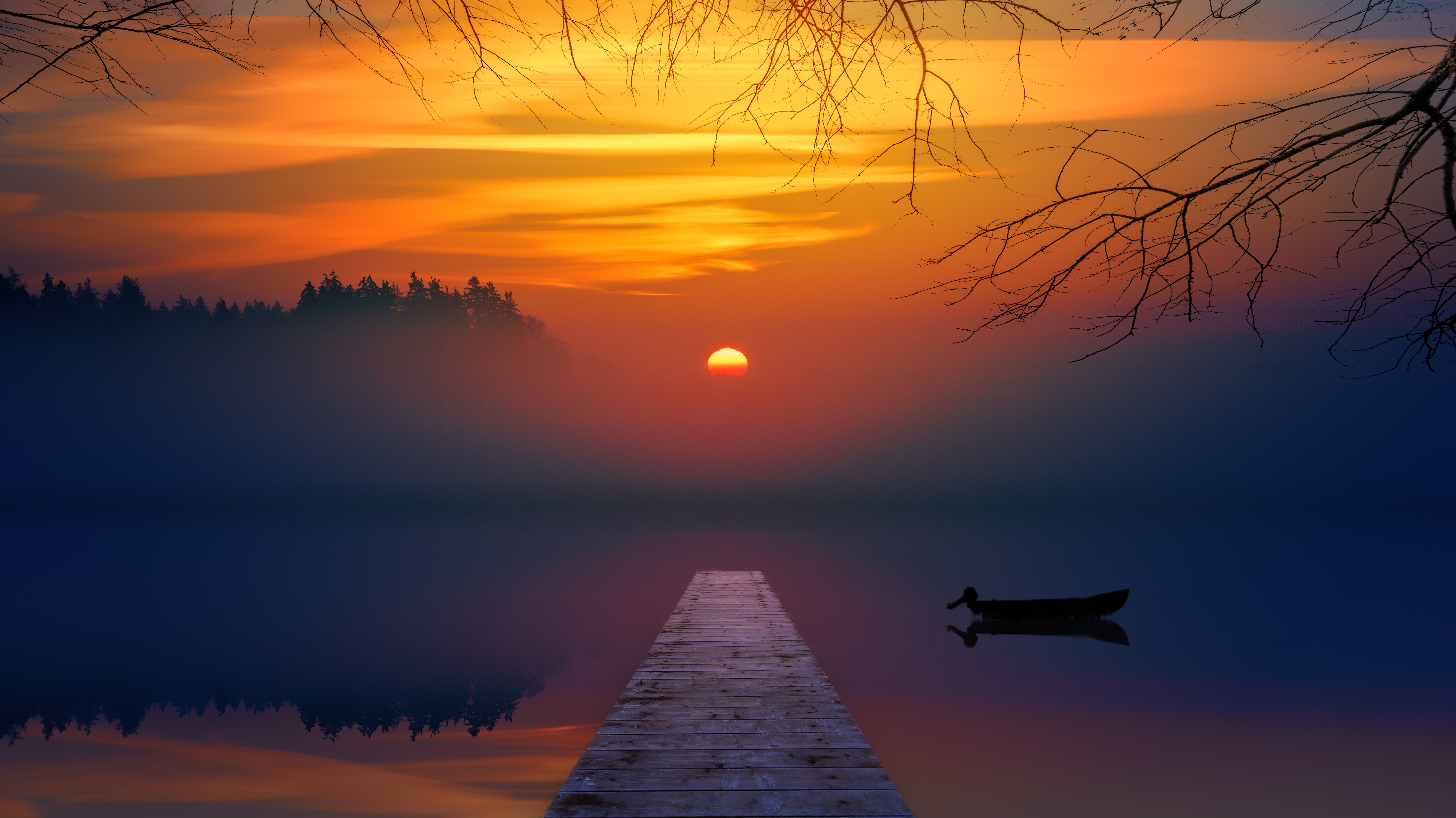 Lake Sunset Reflection 5k, HD Nature, 4k Wallpaper, Image