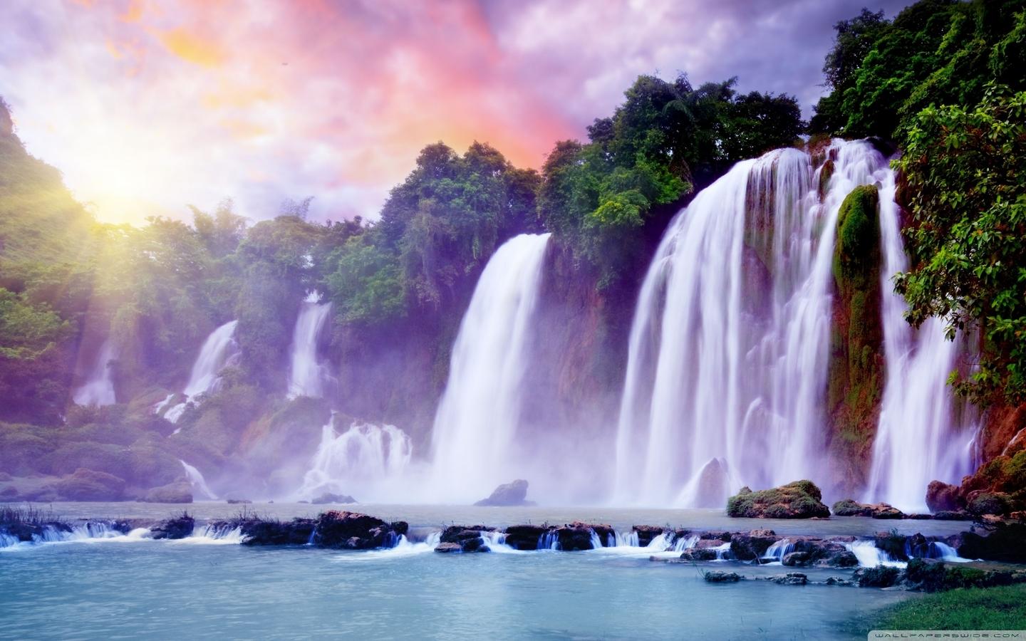 Waterfall Flowers Wallpapers Wallpaper Cave 7909