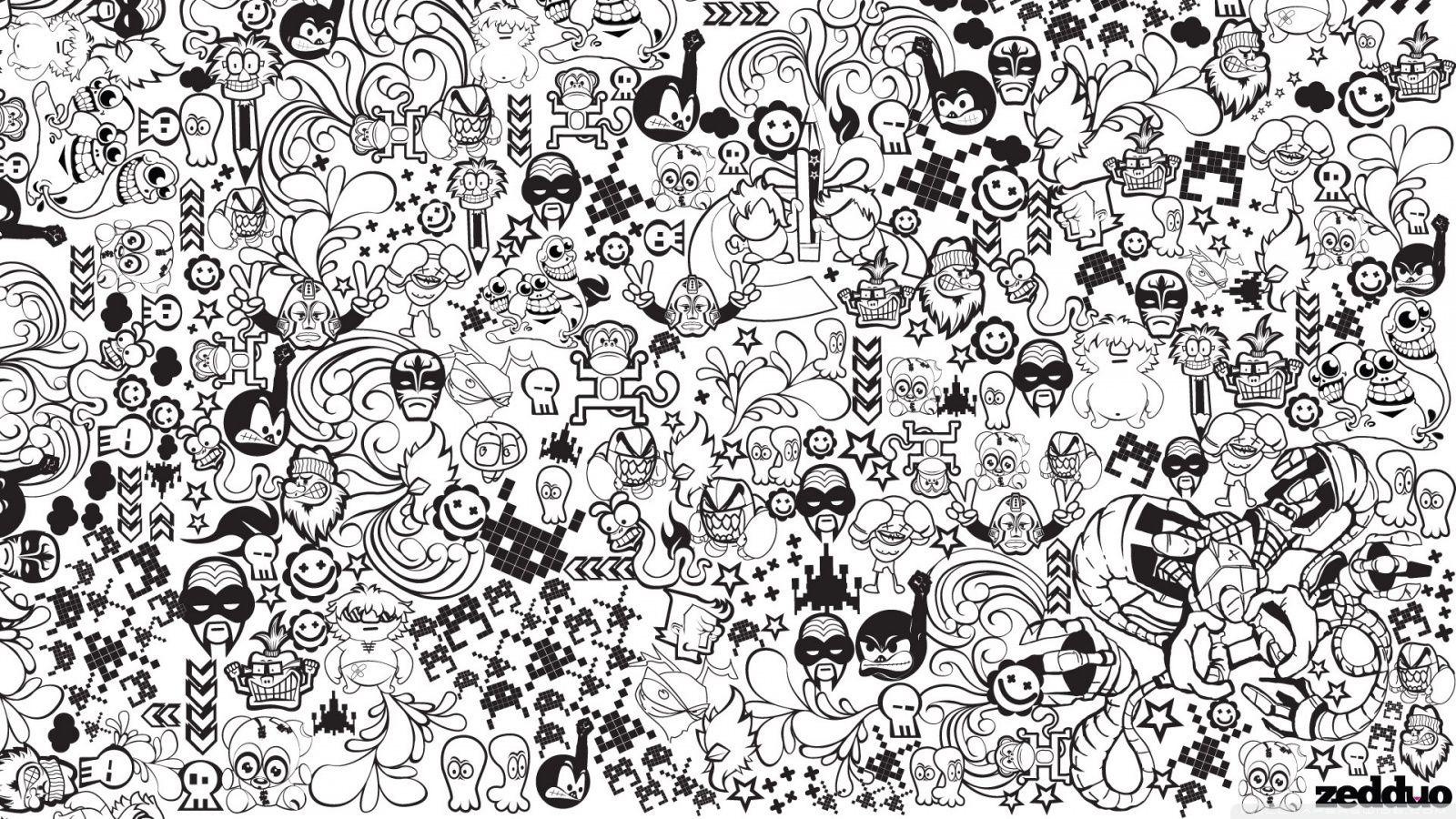 Black And White Cartoon Wallpaper Group. HD Wallpaper. Mickey