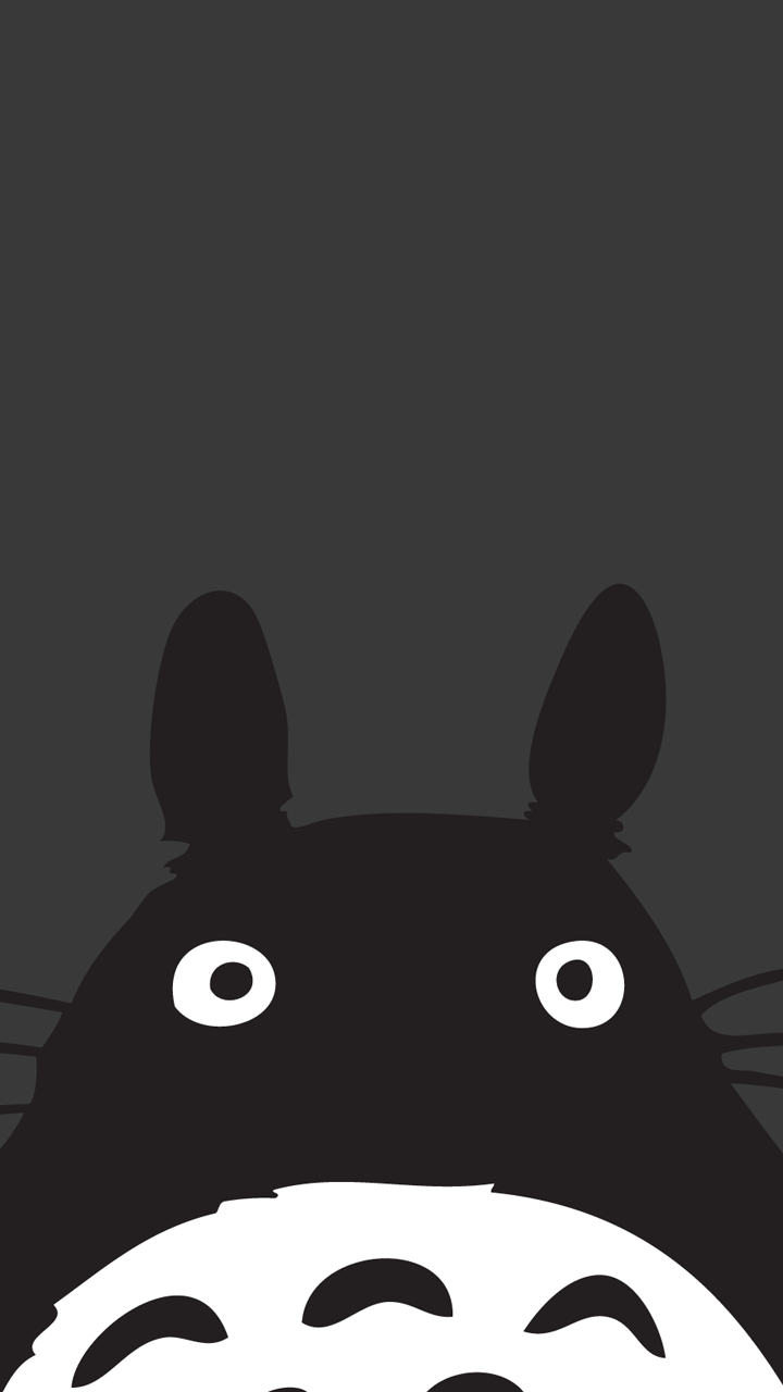Totoro Gibhli iPhone wallpaper. обои. Black
