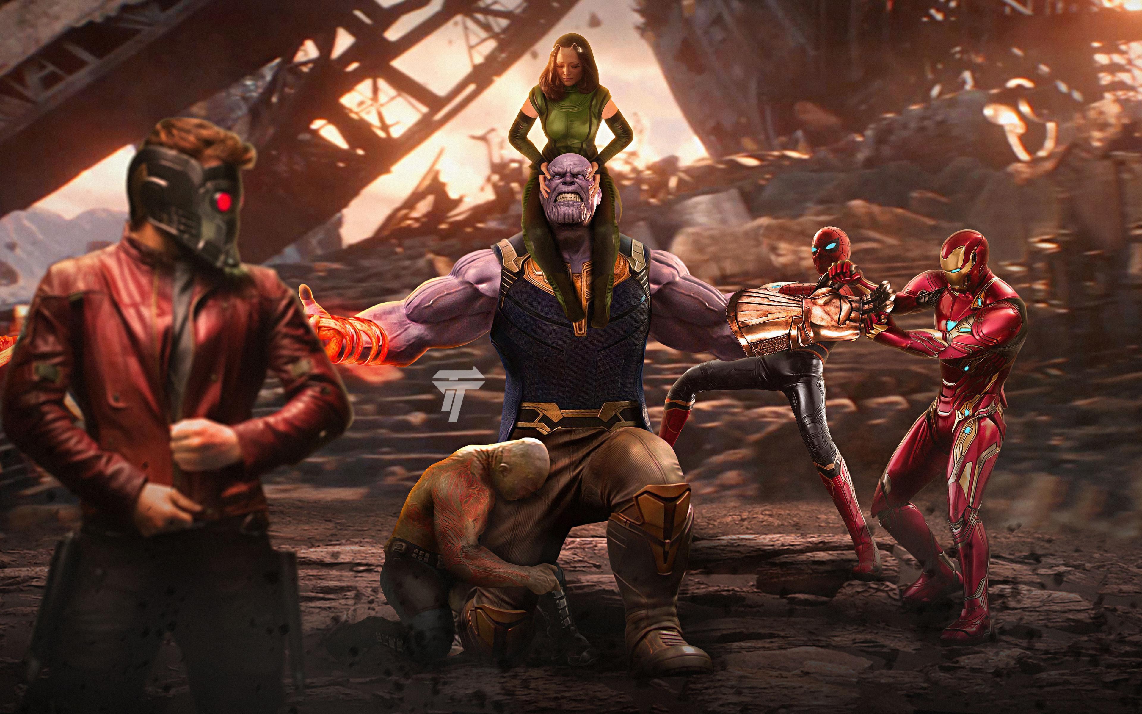 Thanos Vs Avengers, Movie, Artwork, Wallpaper Infinity
