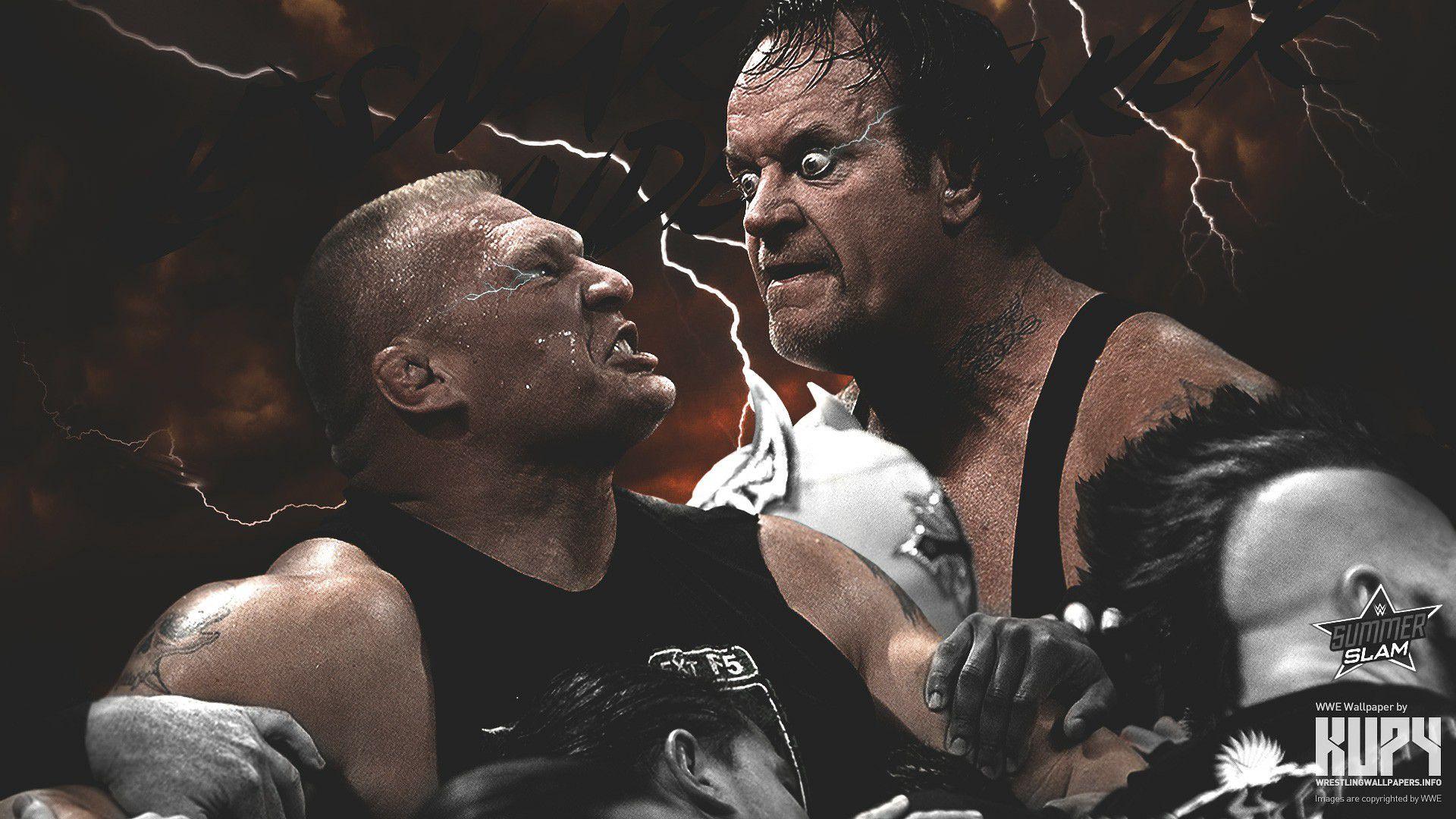 Brock Lesnar Vs Undertaker Summerslam Wallpaper