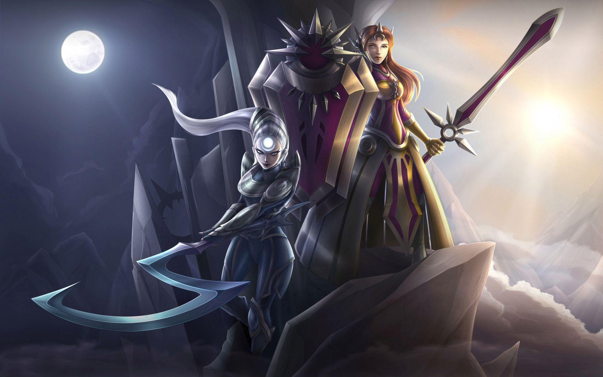 Diana and Leona from League of Legends HD desktop wallpaper