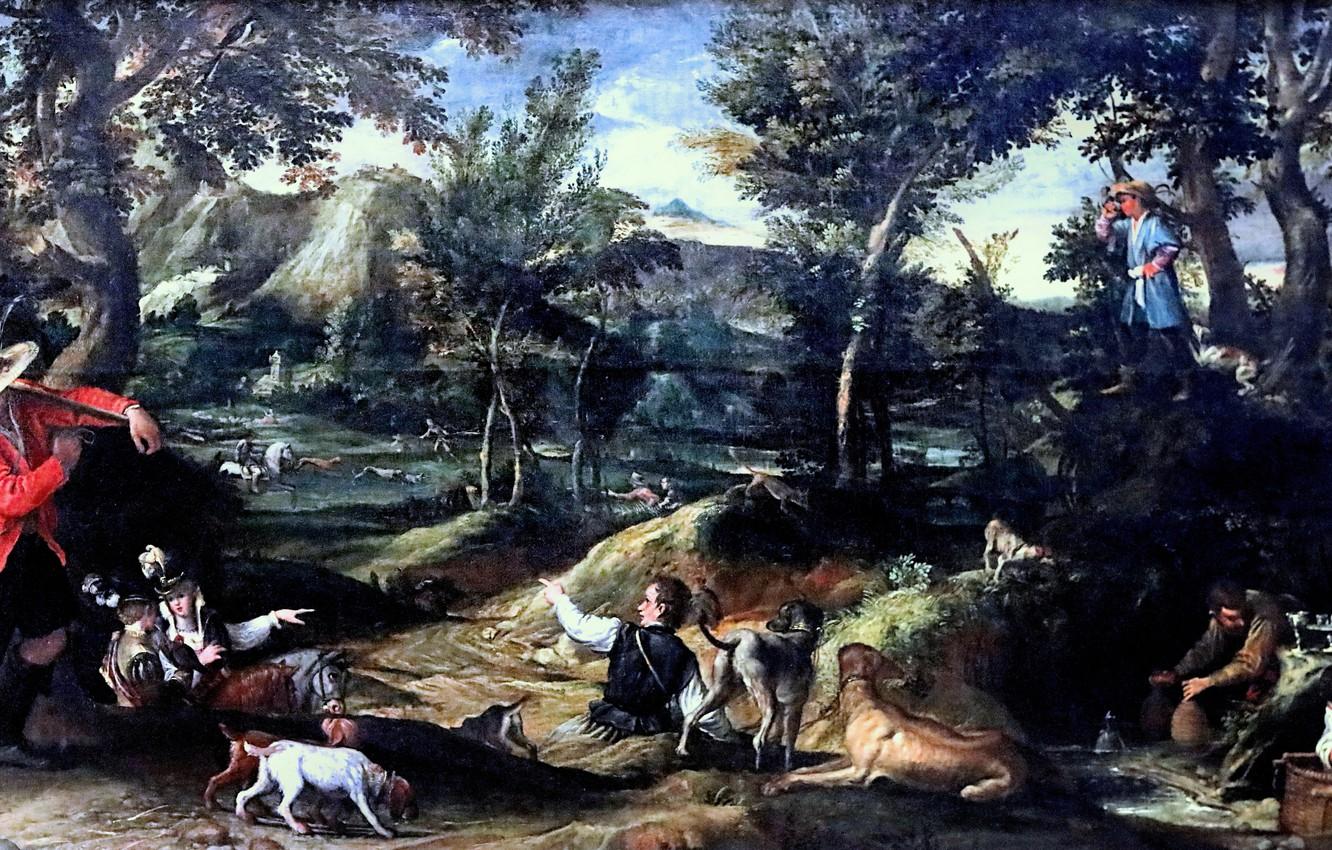 Wallpaper picture, The Louvre, Hunting, Annibale Carracci, Baroque