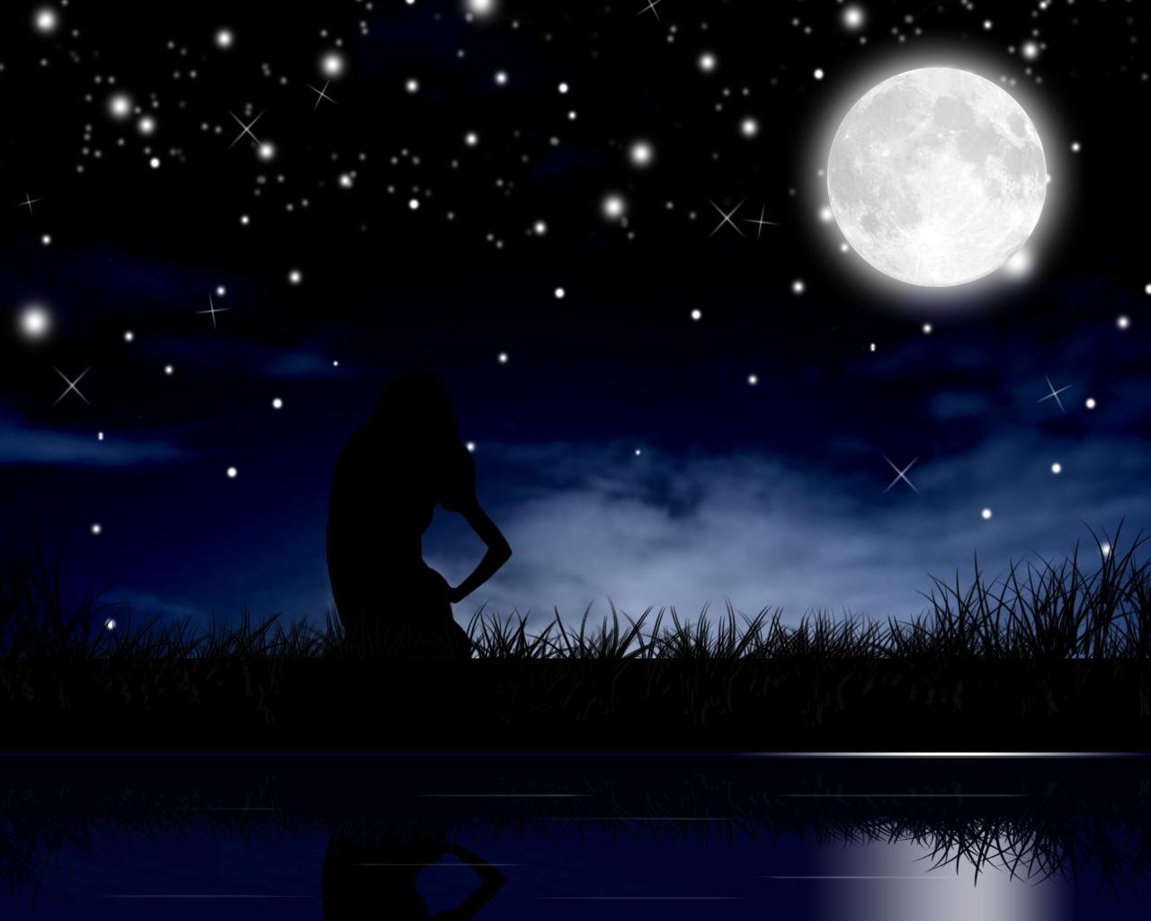 Download Beautiful Moon Night Wallpaper