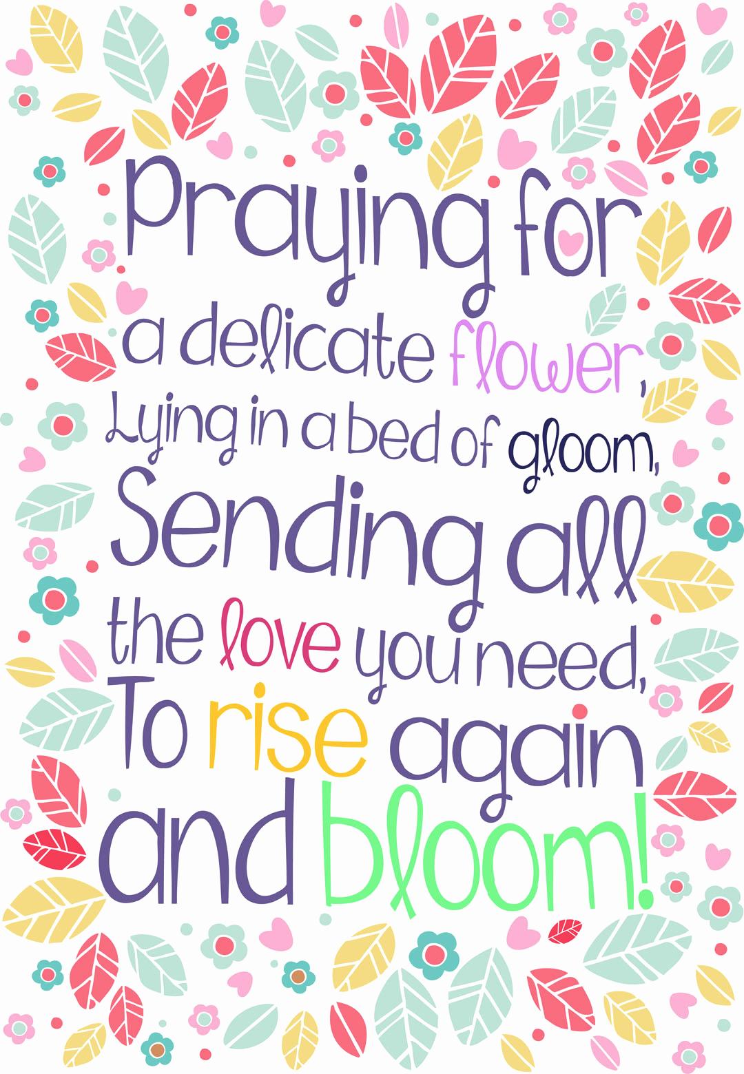 Get Well soon Printable Cards Elegant Rise Again and Bloom Free Get